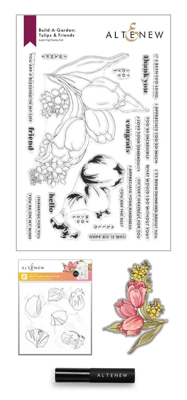 Build a Garden: Tulips & Friends Die-Cut Bundle for Card Making & Scrapbooking - Perfect for DIY Greeting Cards, Home Decor, and Paper Crafts