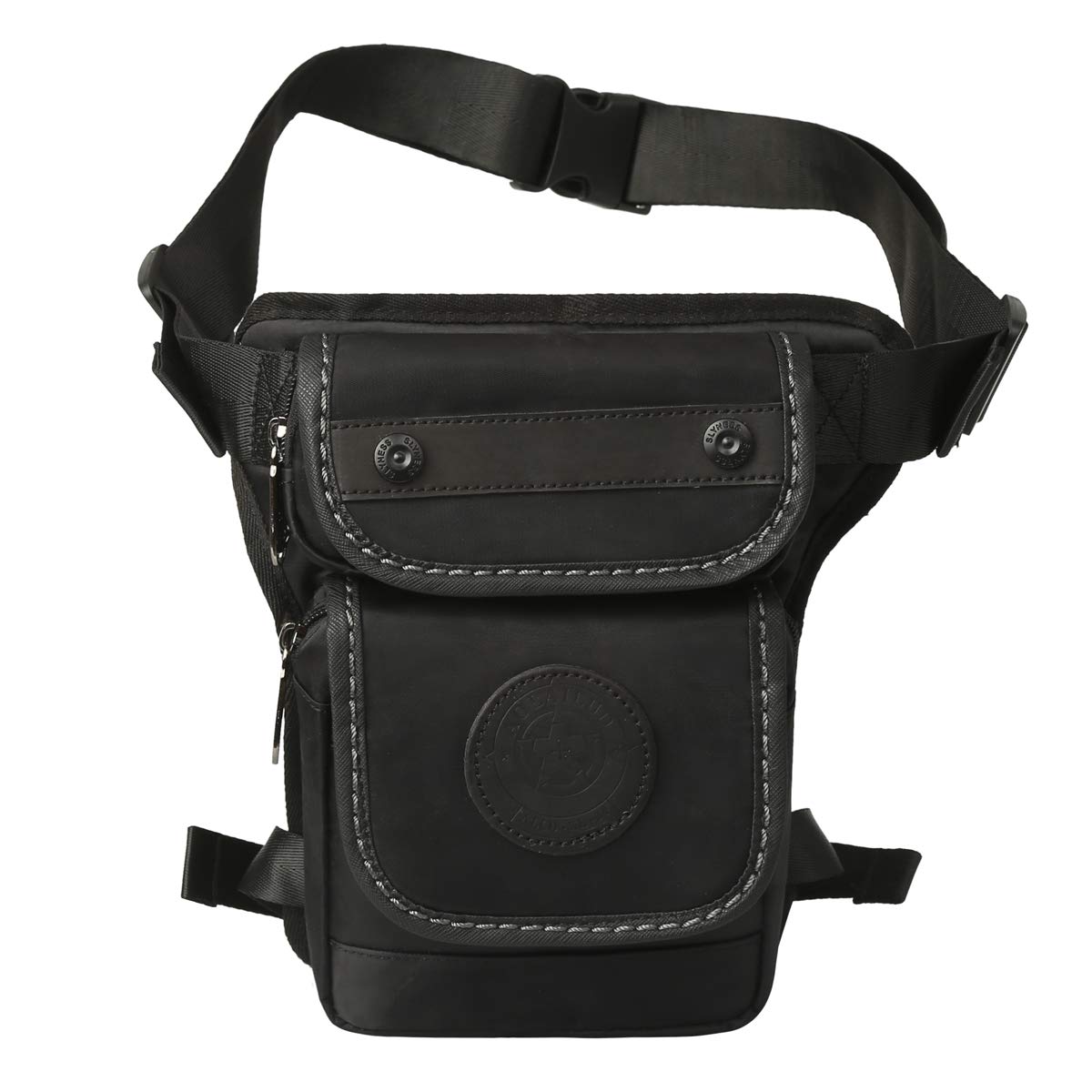 Eshow Men's Tactical Drop Leg Bag - Durable Nylon Waist Fanny Pack for Hiking, Camping & Outdoor Adventures - Adjustable Leg Strap for Convenient Storage (Black) - Perfect for Hiking Gear, Travel Essentials & Everyday Carry