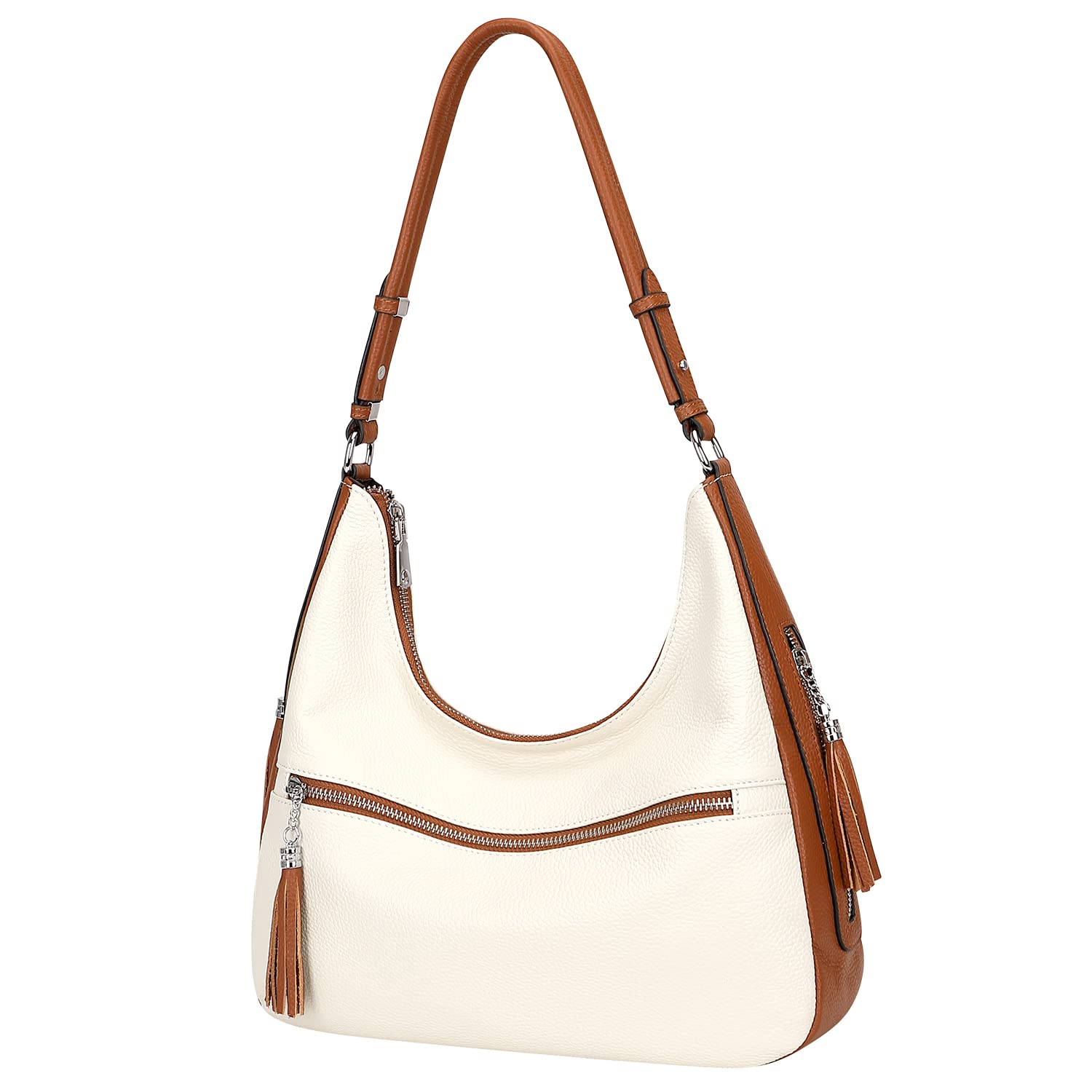 Genuine Leather Hobo Bags for Women - Medium Soft Shoulder Purse & Handbag - Stylish Casual Crossbody Bag for Work, Travel & Everyday Use