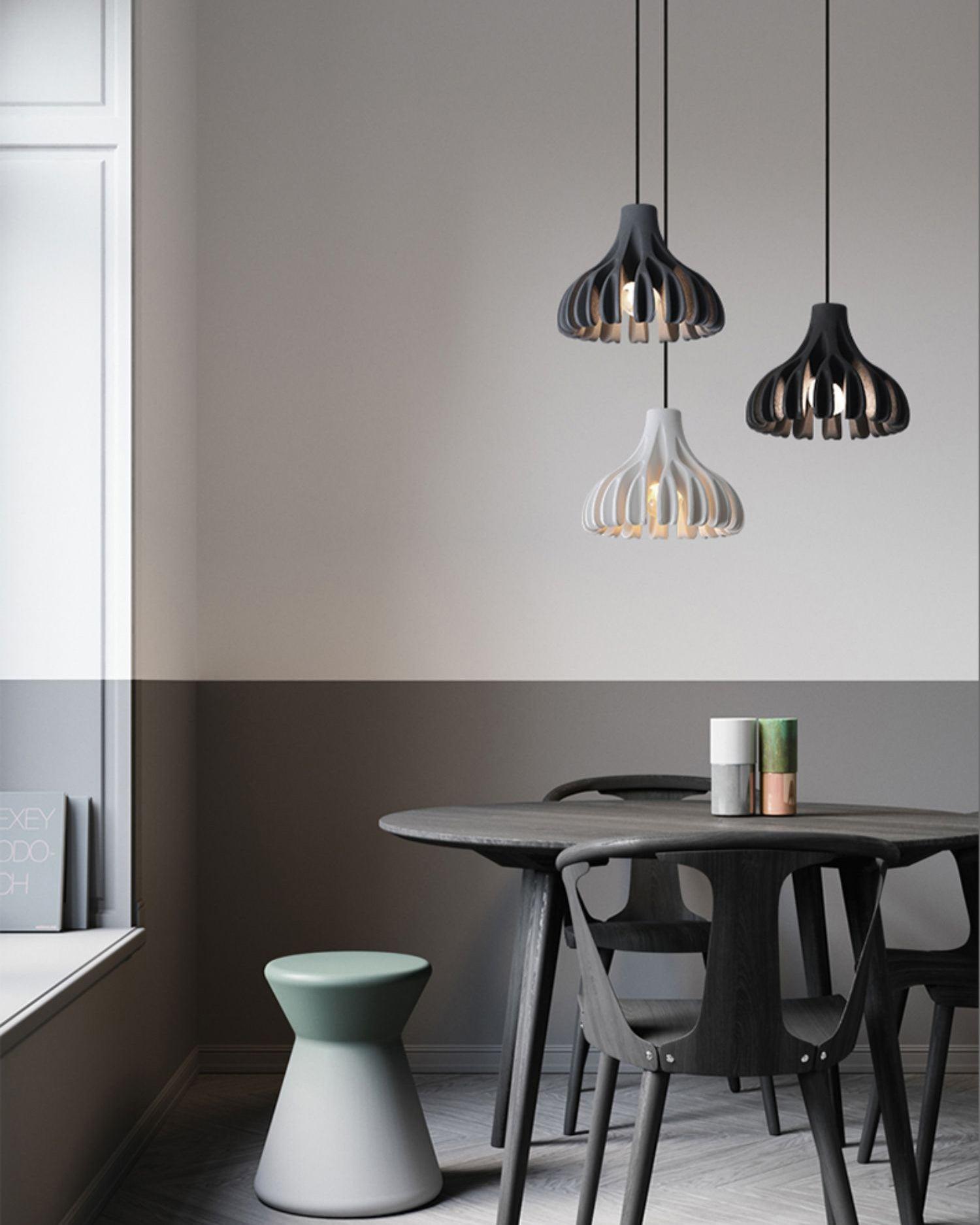 Handmade Coral Resin Pendant Light - Modern Boho Ceiling Lamp for Living Room, Bedroom & Dining Room Decor - Unique Hanging Light Fixture for Home Interior Design