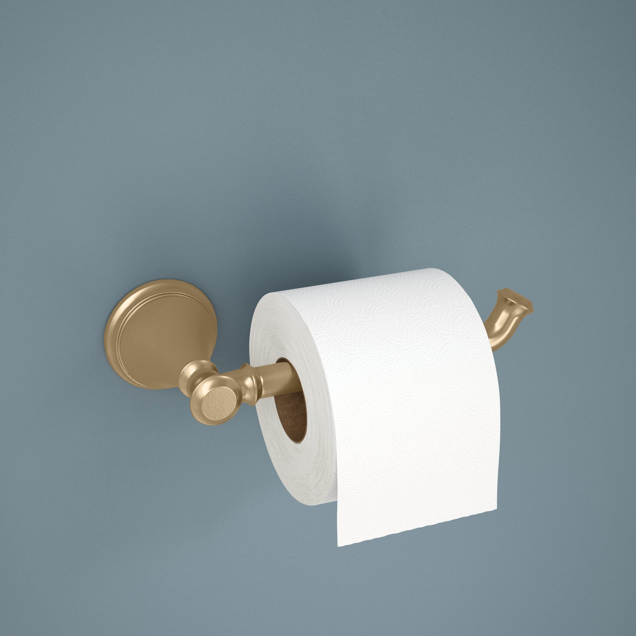 Delta Cassidy Champagne Bronze Toilet Paper Holder - 3.63 x 8.38 x 3.63 Inches - Modern Bathroom Accessory (79750-CZ) - Perfect for Powder Rooms, Guest Bathrooms & Master Suites