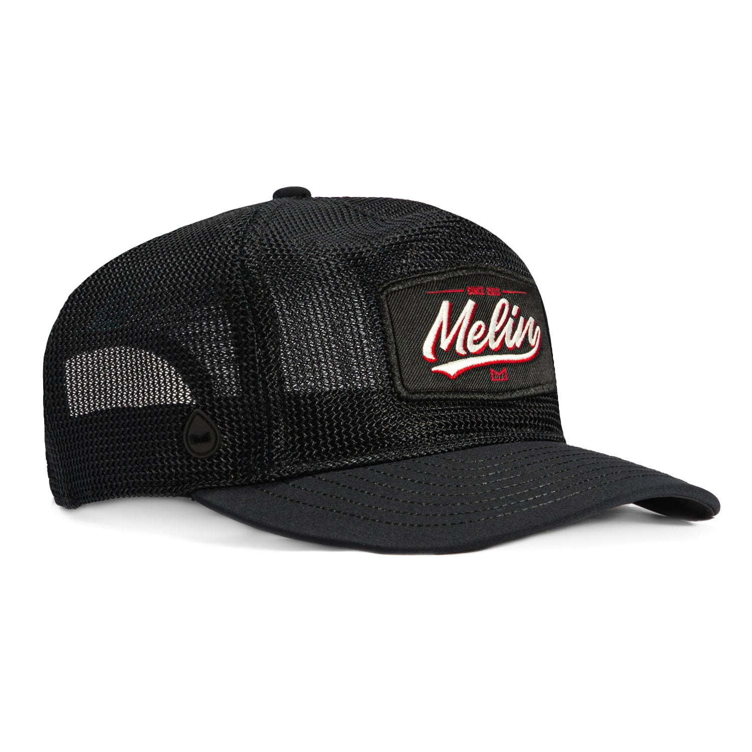 **Melin Odyssey Mac Hydro Snapback Trucker Hat - Black | Water-Resistant & Breathable for Outdoor Activities, Sports & Casual Wear**