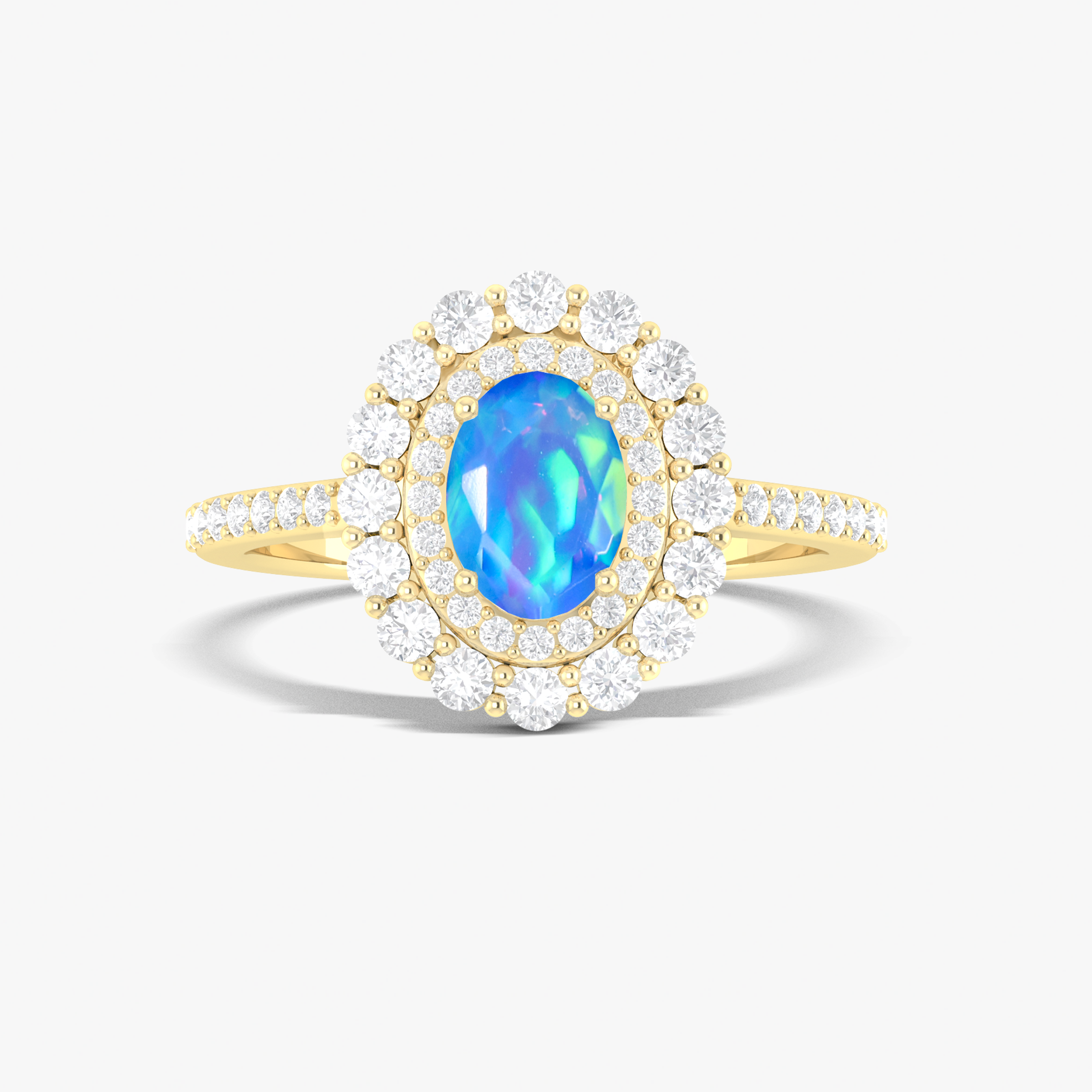 Stunning Blue Fire Opal & Cubic Zirconia Engagement Ring for Women - Perfect for Proposals, Weddings & Anniversary Gifts