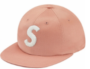 Supreme Chenille S Logo Coral 6-Panel Hat - Stylish & Comfortable for Streetwear, Casual Outfits, and Outdoor Activities