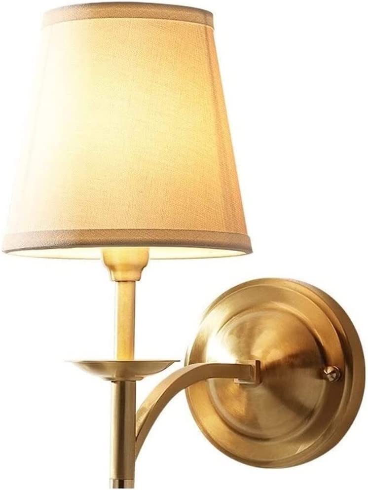 Modern Burnished Brass Wall Lamp with White Drum Shade - Hardwired Lantern Sconce Fixture for Bedroom, Living Room & Corridor | Elegant Lighting for Bedside, Balcony & Interior Decor