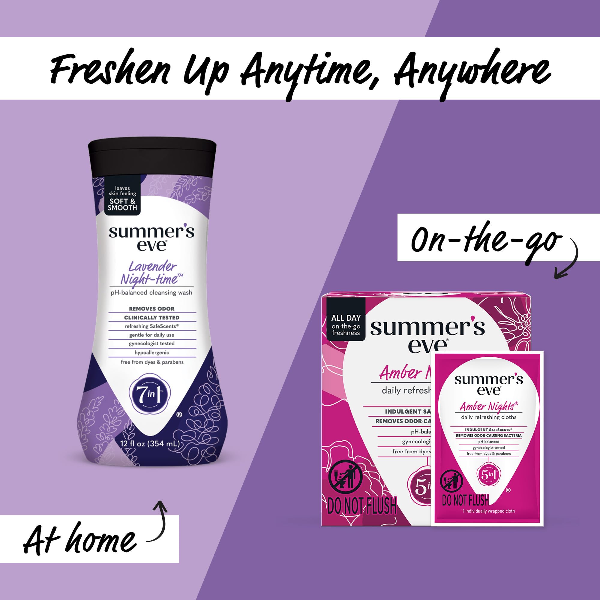 Summer's Eve Lavender Night-time Feminine Body Wash - pH Balanced Odor Control for Women, 12 fl oz | Gentle Daily Cleanser for Intimate Hygiene & Overall Refreshment