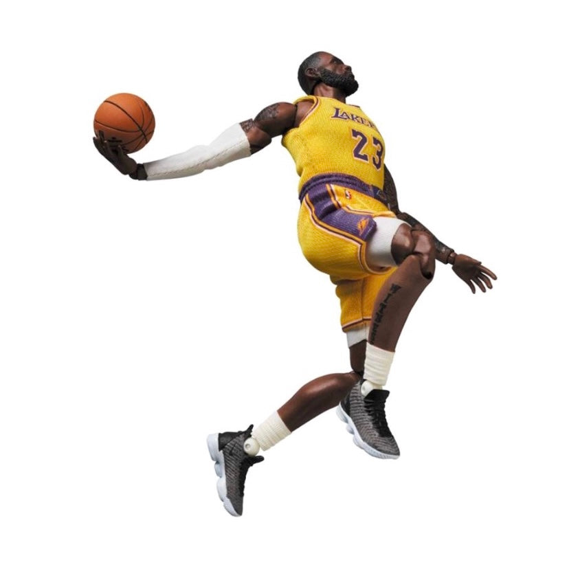 MAFEX LeBron James Lakers Home Team Action Figure Box Set - NBA Collectible for Fans & Display - Perfect for Gifts, Game Room Decor, and Basketball Memorabilia Collection