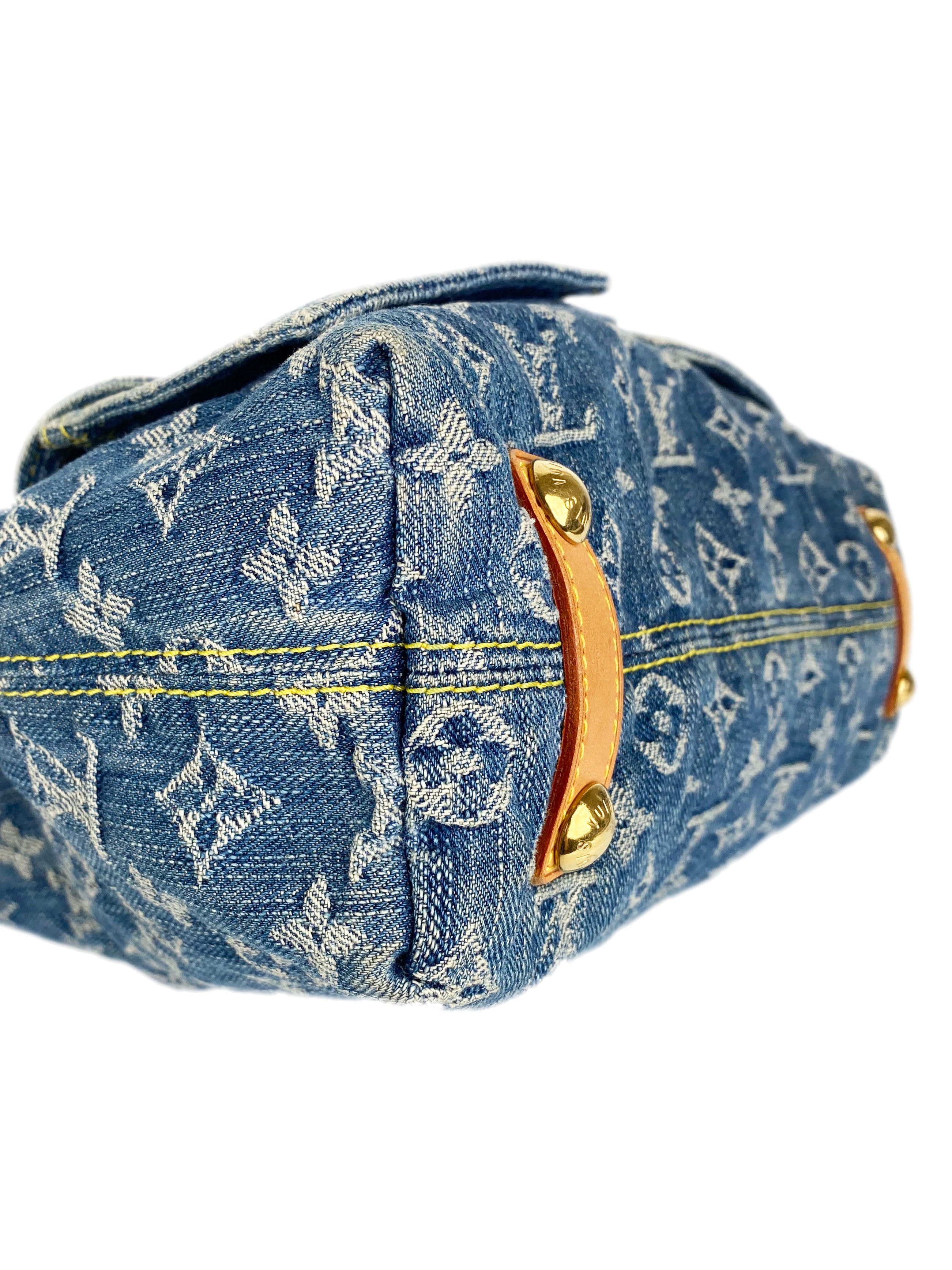 Authentic Louis Vuitton Blue Denim Baggy PM Crossbody Bag - Stylish Designer Handbag for Women, Perfect for Casual Outings & Travel Accessories