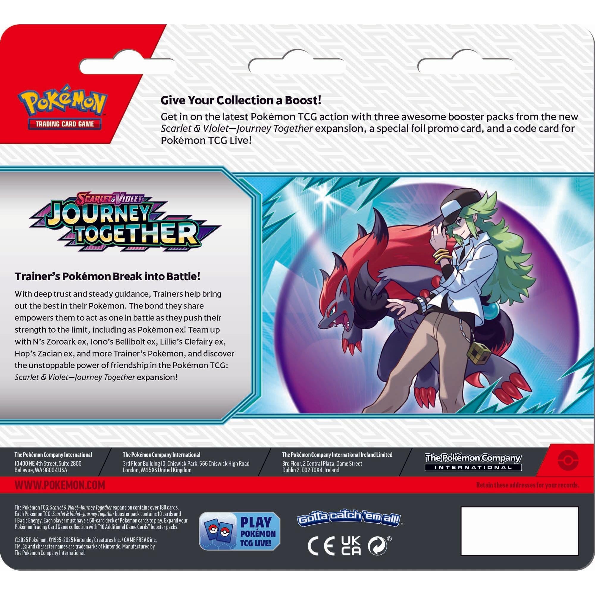Pokemon TCG: Scarlet & Violet Journey Together Three Pack Blister - Collectible Trading Cards for Battles & Gifts | Perfect for Game Nights, Tournaments & Pokemon Fans