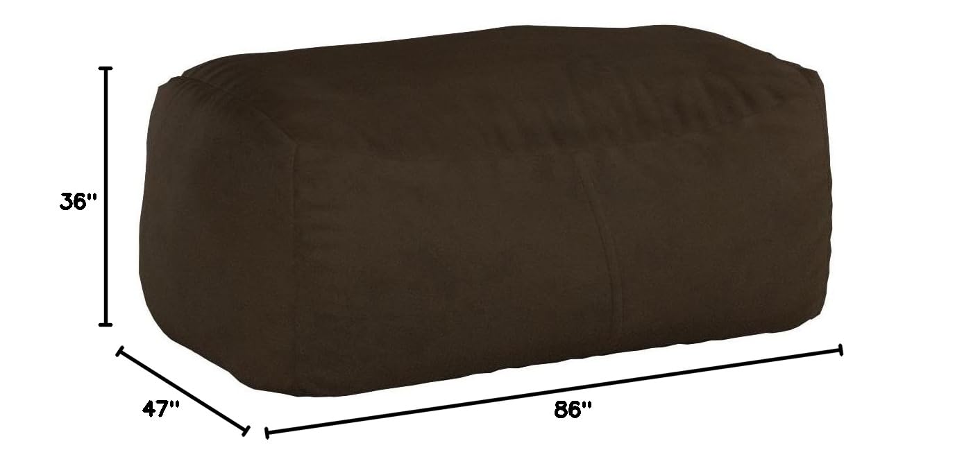 Jaxx 7 Foot Giant Bean Bag Sofa - Oversized Memory Foam Chair in Chocolate Brown | Perfect for Living Room, Game Room & Dorm Relaxation