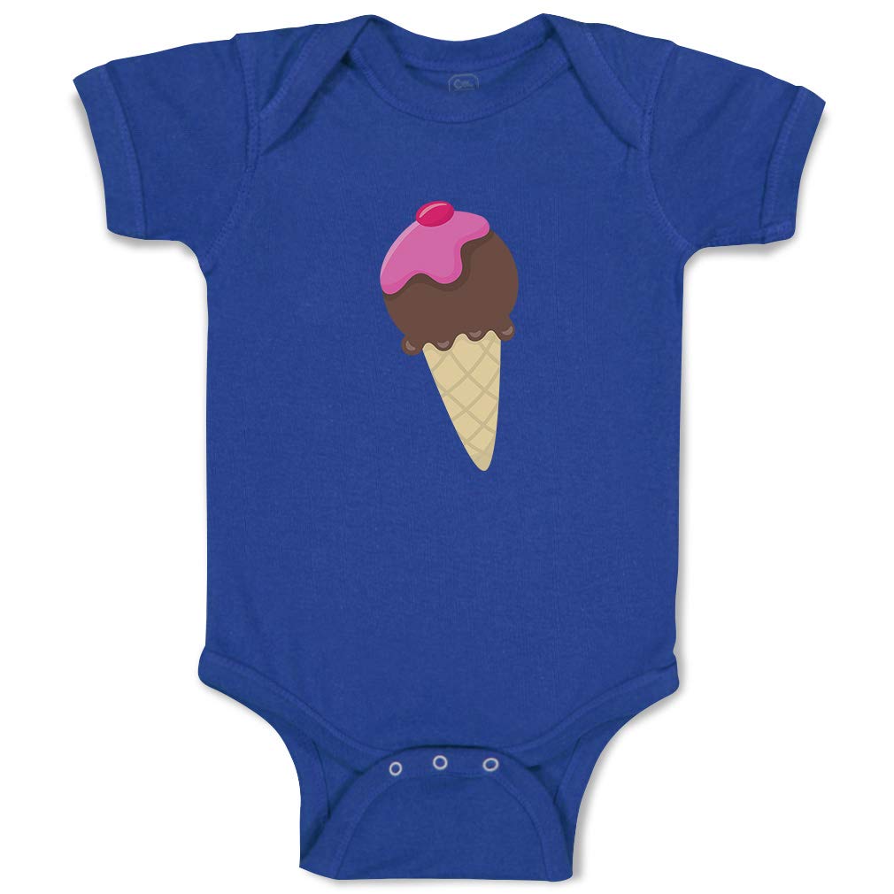 Custom Baby Bodysuit - Chocolate Ice Cream & Cherry Print 100% Cotton Onesie for Boys & Girls | Soft & Comfortable Infant Outfit for Everyday Wear, Photo Shoots & Special Occasions