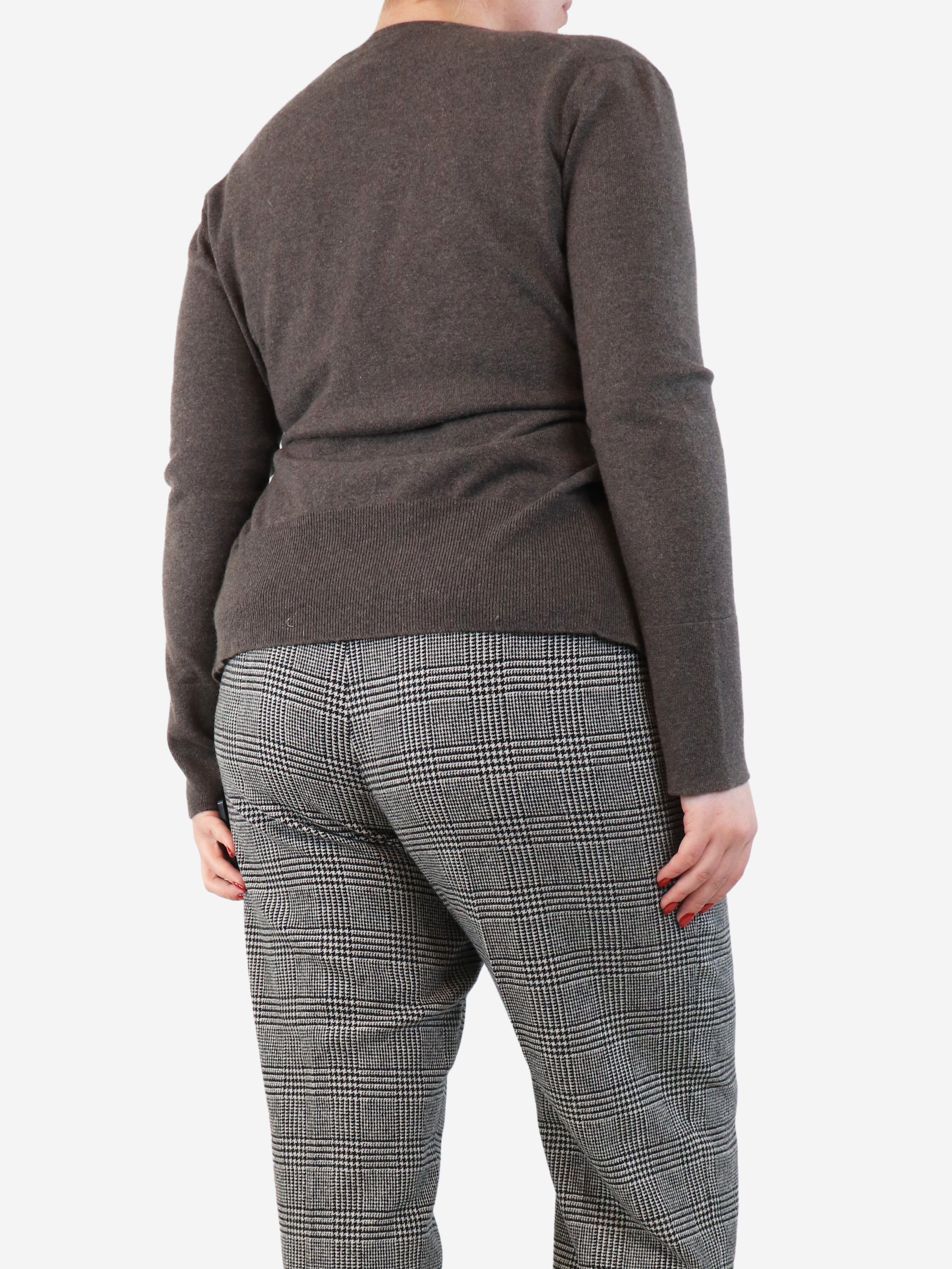 Luxury Brown Cashmere Cardigan for Women - Size UK 14 | Soft & Warm Winter Sweater | Perfect for Office, Dates & Cozy Evenings