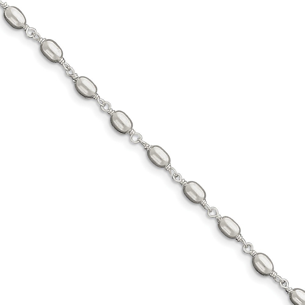 Elegant Sterling Silver Beaded Anklet for Women - Dainty Adjustable Ankle Bracelet for Beach, Summer & Boho Style Outfits