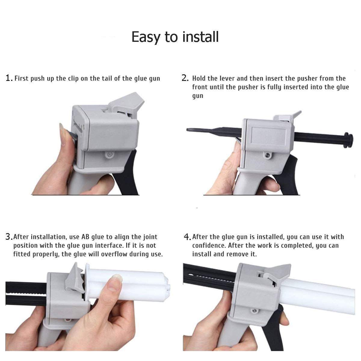 50ml Dual Cartridge Dispenser Gun - Manual Adhesive Mixing Applicator for 1:1 & 2:1 Ratio Epoxy - Perfect for Construction, Automotive Repair and DIY Projects