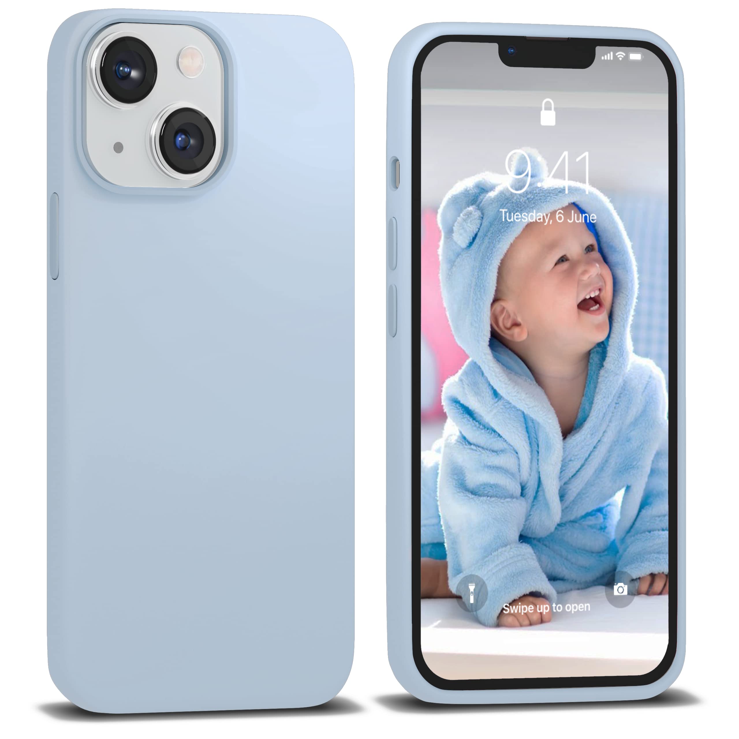 Premium Silicone iPhone 13 Mini Case - Baby Blue | Ultra Slim Shockproof Protective Cover with Soft Anti-Scratch Microfiber Lining | 5.4 Inch Pastel Cute Light Blue Phone Case | Perfect for Everyday Use, Travel & Outdoor Activities