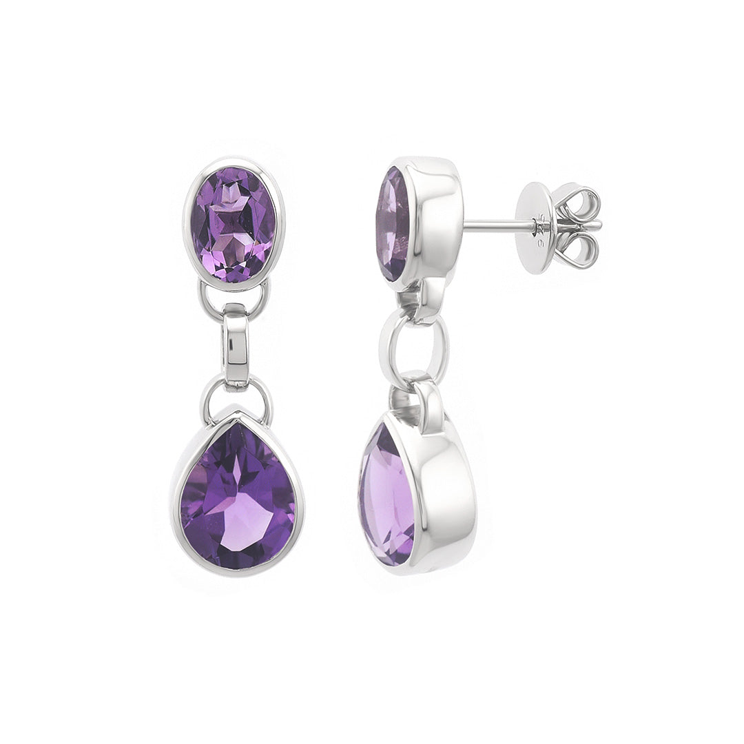 Amethyst Isola Earrings – Elegant Purple Gemstone Jewelry for Women | Perfect for Weddings, Parties & Special Occasions