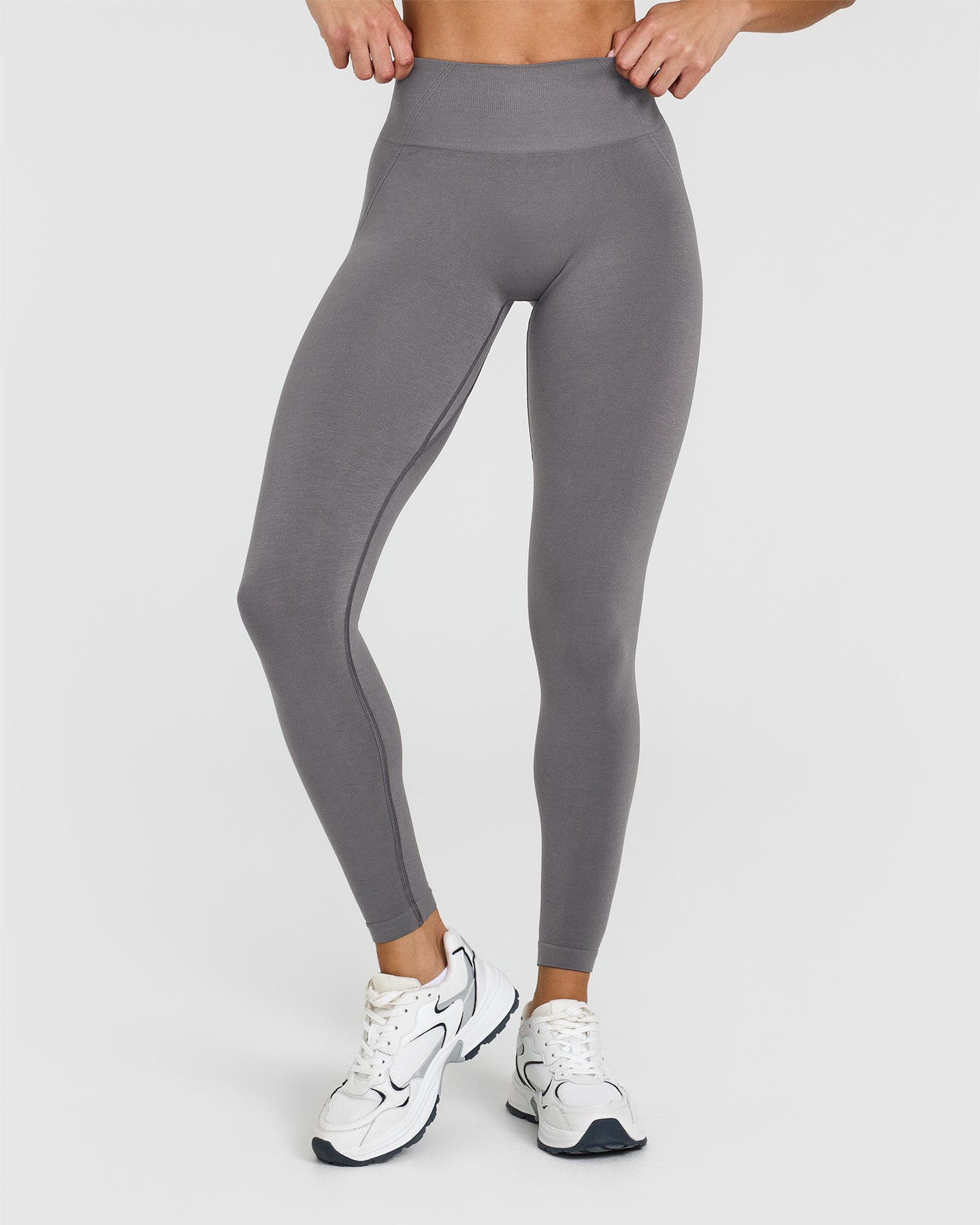 High Waist Seamless Leggings for Women - Soft Comfortable Yoga Pants - Ash Grey - Perfect for Workout, Running, Lounge & Everyday Wear