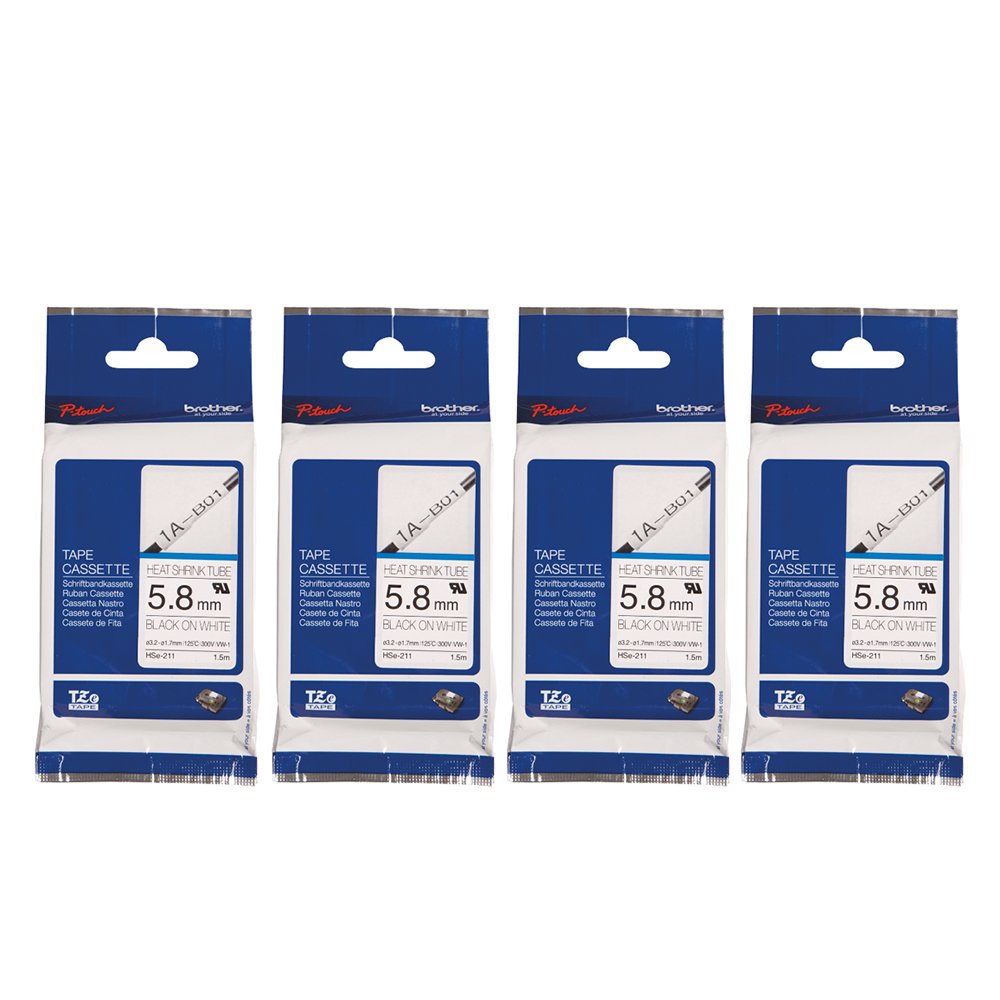 Brothor Genuine TZe-FX231 12mm Flexible Laminated Tape Cassette - 4 Pack Black on White for Labeling, Organizing & Office Use