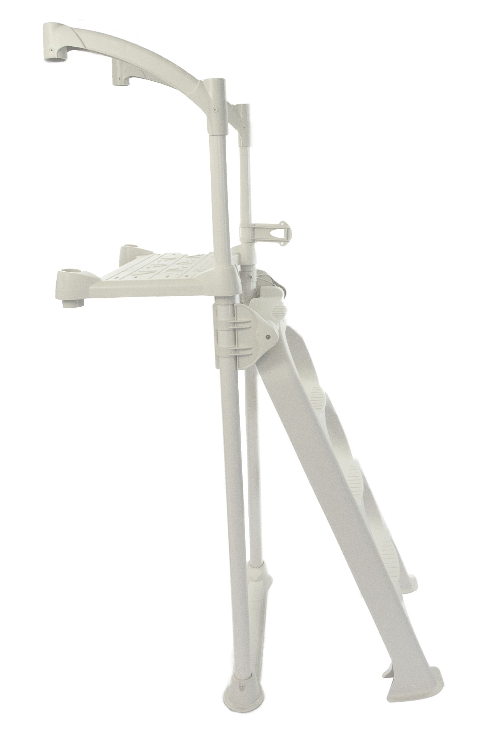Above Ground Pool Step and Flip Up Ladder System - Heavy Duty & Stable Pool Ladder for Pools Up to 54