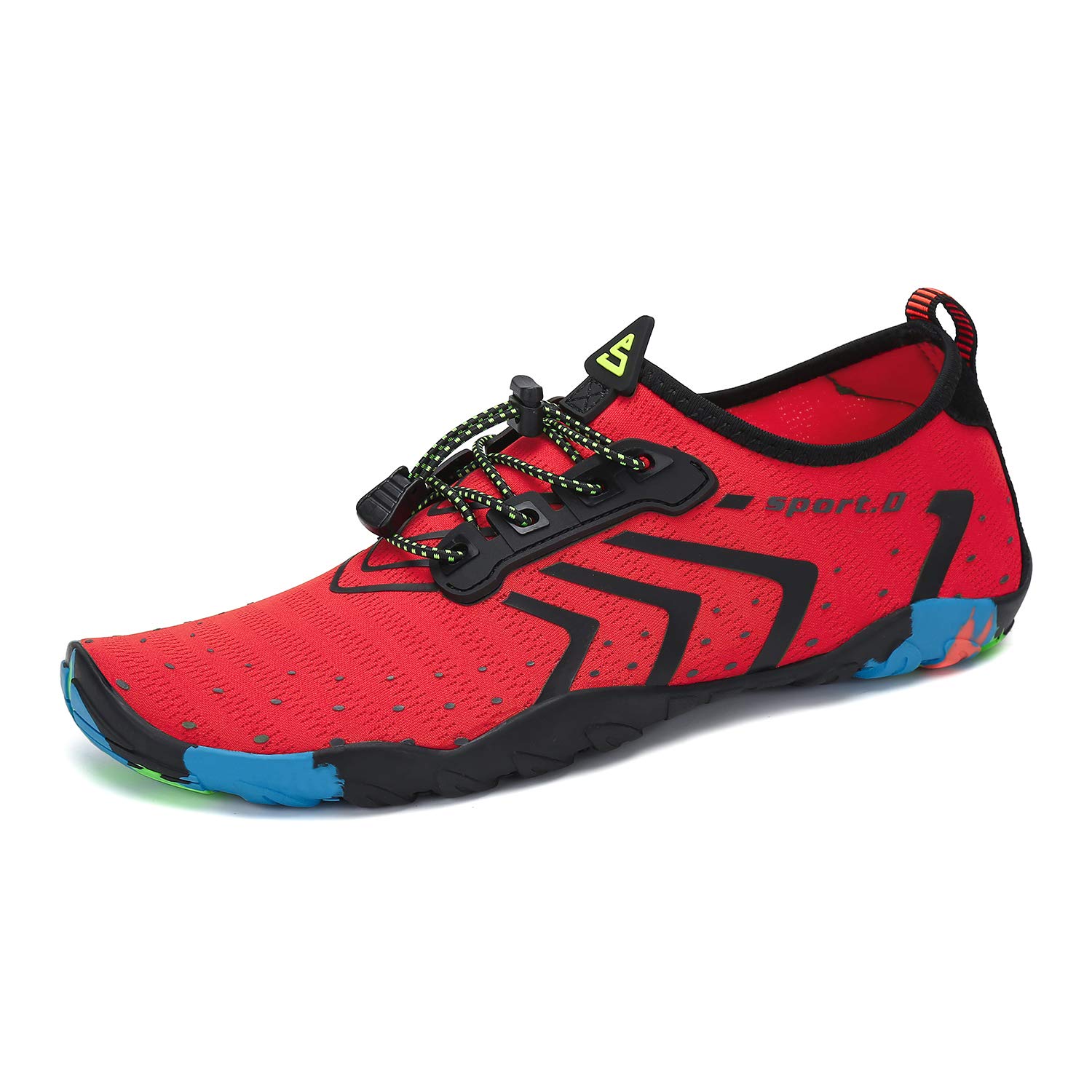 Mishansha Women's Quick Dry Water Shoes for Beach, Swimming, Surfing & Kayaking – Barefoot Aqua Shoes for Water Aerobics & Diving – Lightweight & Comfortable (Red-Black, US Women 5.5/Size 36) – Perfect for Pool, Ocean & Water Sports Activities