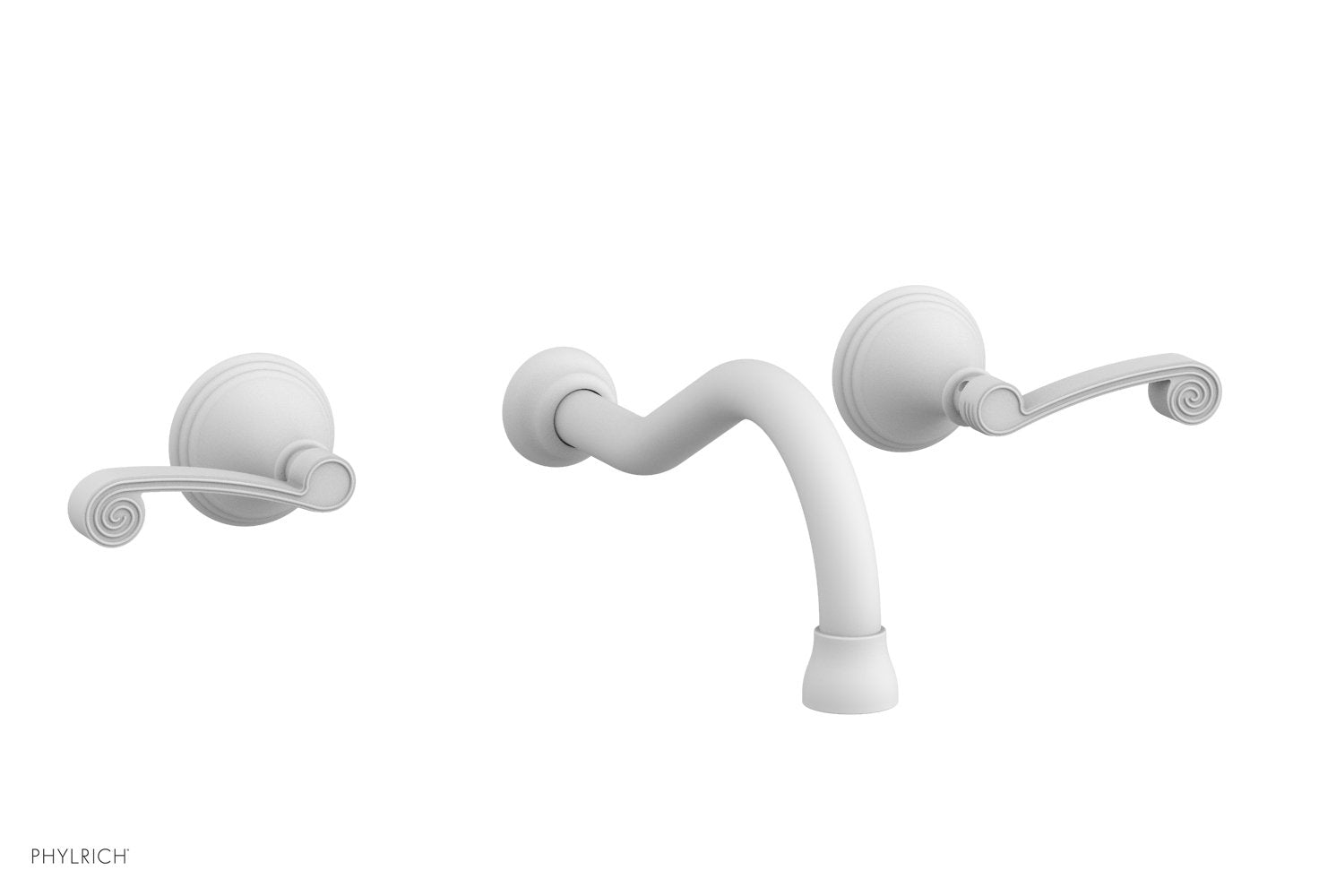 3RING Wall Lavatory Faucet Set with Curved Lever Handles - DWL206 - Perfect for Bathroom Sink, Powder Room and Guest Bath Installation