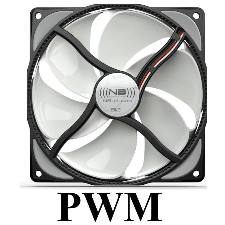 120x120x25mm Black Noise Blocker Bionic Loop Fan - 12V PWM B12 P - High Performance Cooling for PC, Gaming Rigs & Home Office Computers