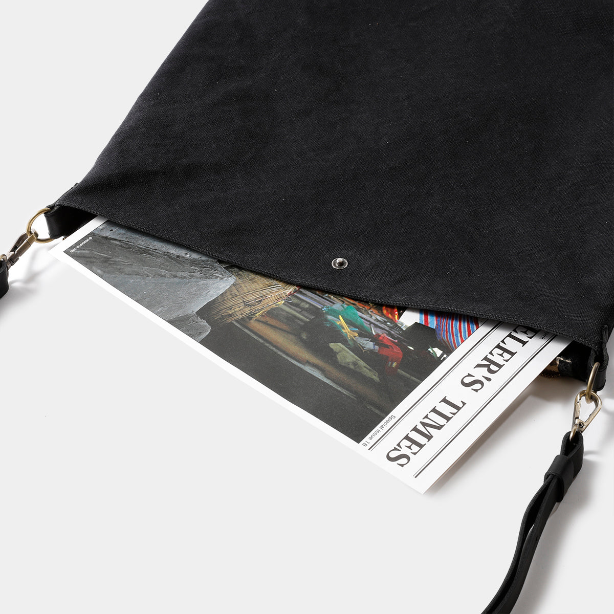 TRAVELER'S COMPANY Canvas Shoulder Bag - Medium Size, Black | Durable & Stylish Travel Bag for Commuting, Hiking & Daily Use