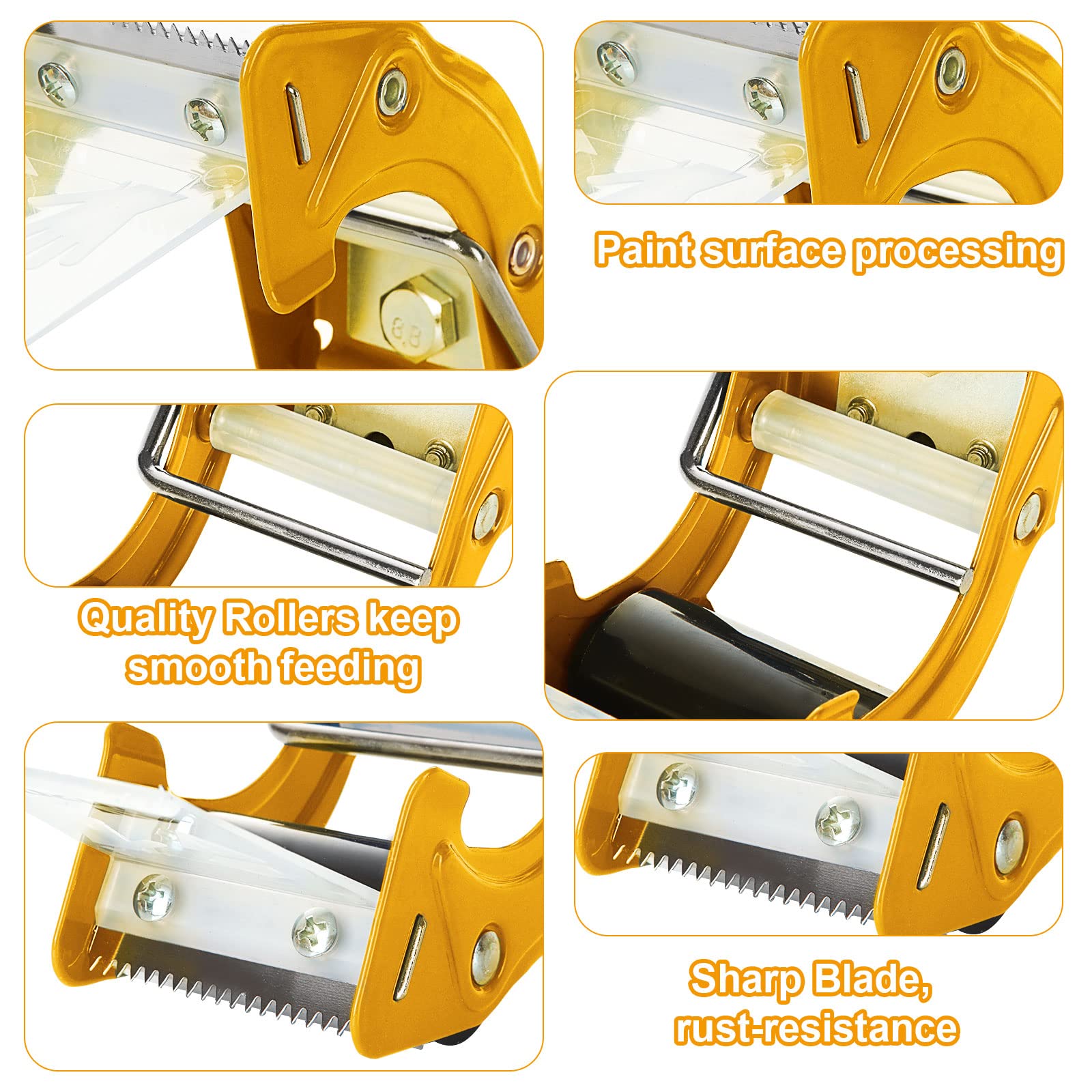 Acrux7 2-Pack Heavy Duty 2 Inch Packing Tape Gun with Ergonomic Grip - Handheld Tape Dispenser for Carton Packaging, Box Sealing & Shipping Supplies | Perfect for Moving, Storage & Warehouse Use