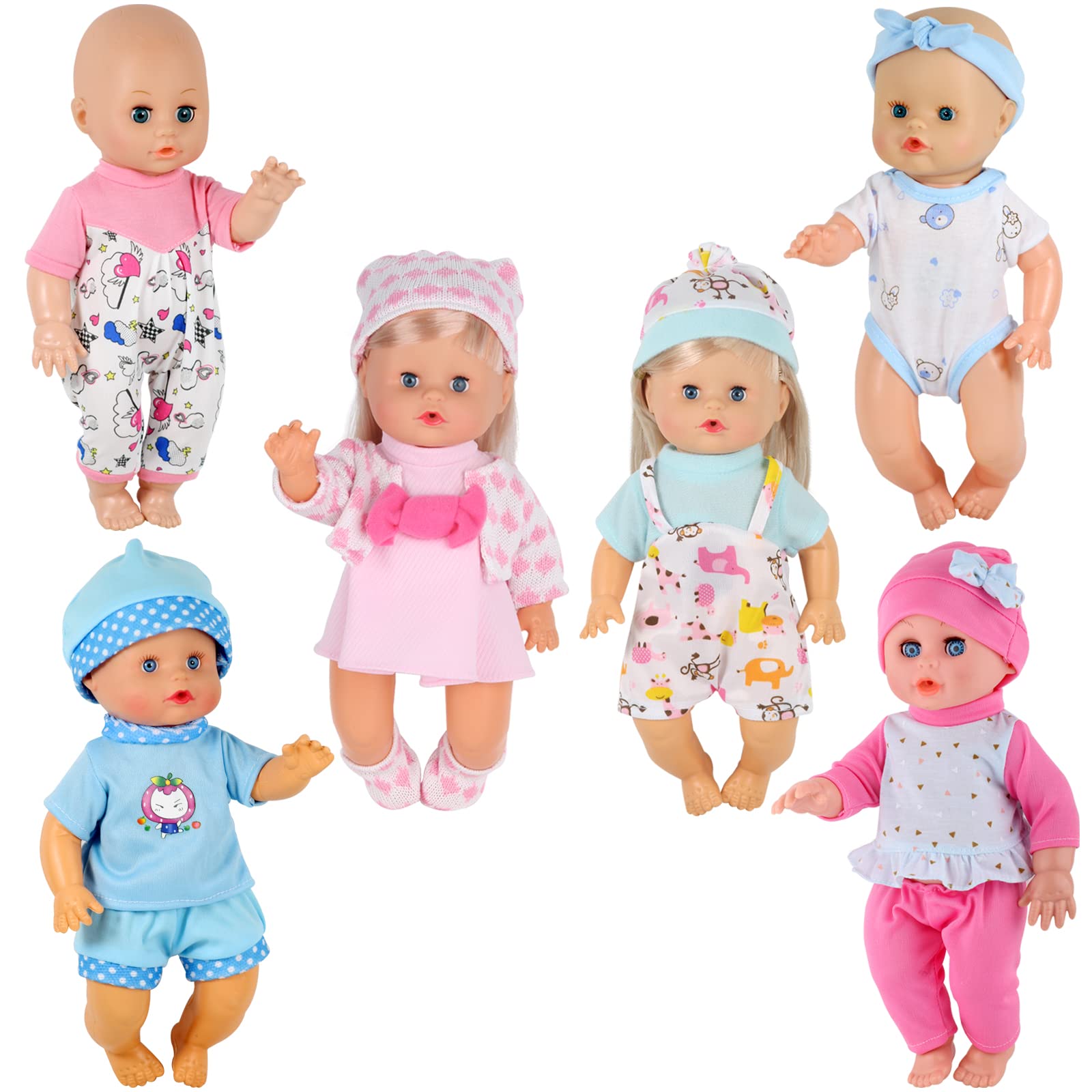 9-11 Inch Baby Doll Clothes 6-Piece Set - Reborn Newborn Outfits for Kids & Toddlers - Perfect for Christmas Gifts & Role Play