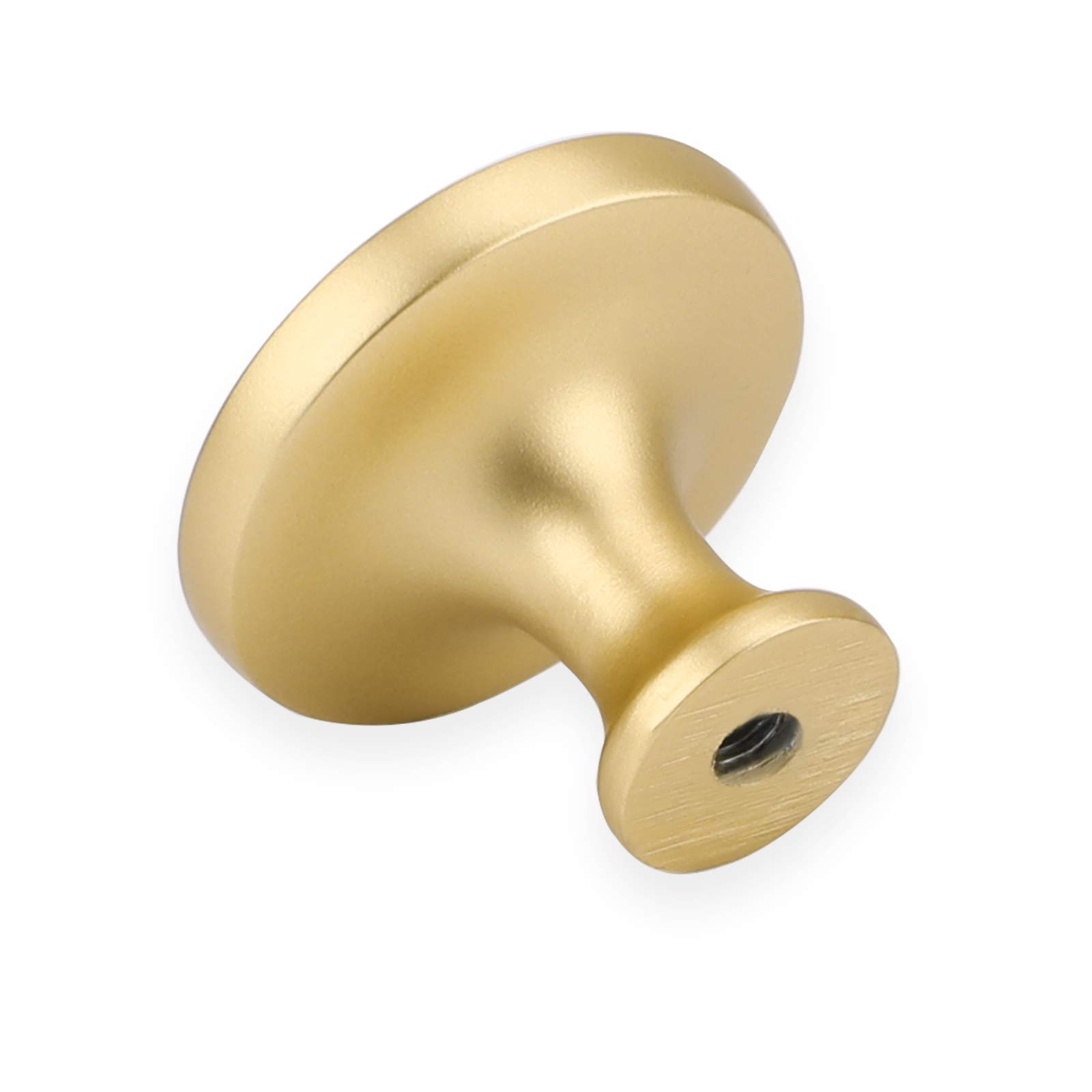 20 Pack Matte Gold Cabinet Knobs 1-1/4 Inch - Round Drawer Pulls for Kitchen, Bathroom & Bedroom Cabinets - Durable Hardware for Home Decor & Furniture Upgrade