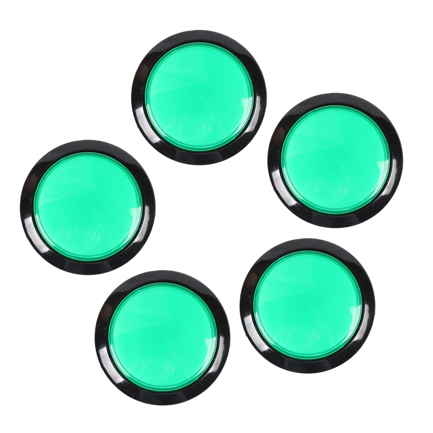 5X 45mm LED Arcade Push Buttons - Green Illuminated Game Controls for Arcade Machines, MAME Cabinets & DIY Gaming Projects - Perfect for Coin-Op Arcades, Home Gaming Setups & Retro Gaming Enthusiasts
