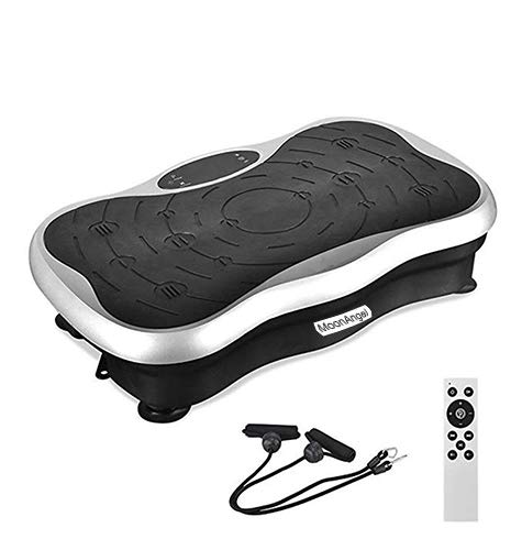 MoonAngel Whole Body Vibration Platform Exercise Machine with Remote & Resistance Bands - Fat Burning, Weight Loss & Muscle Toning Workout Equipment for Home Gym Fitness & Massage Therapy