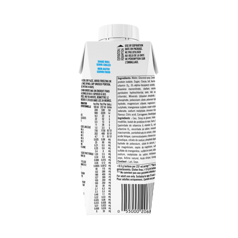 Boost 2.24 Cal/mL Complete Nutrition Drink for Adults - Chocolate Flavor, 530 Calories per Serving, 22g Protein, Ready-to-Drink with Essential Vitamins & Minerals (24 Tetra Paks) | Ideal for Meal Replacement, Weight Gain, Recovery & Active Lifestyles