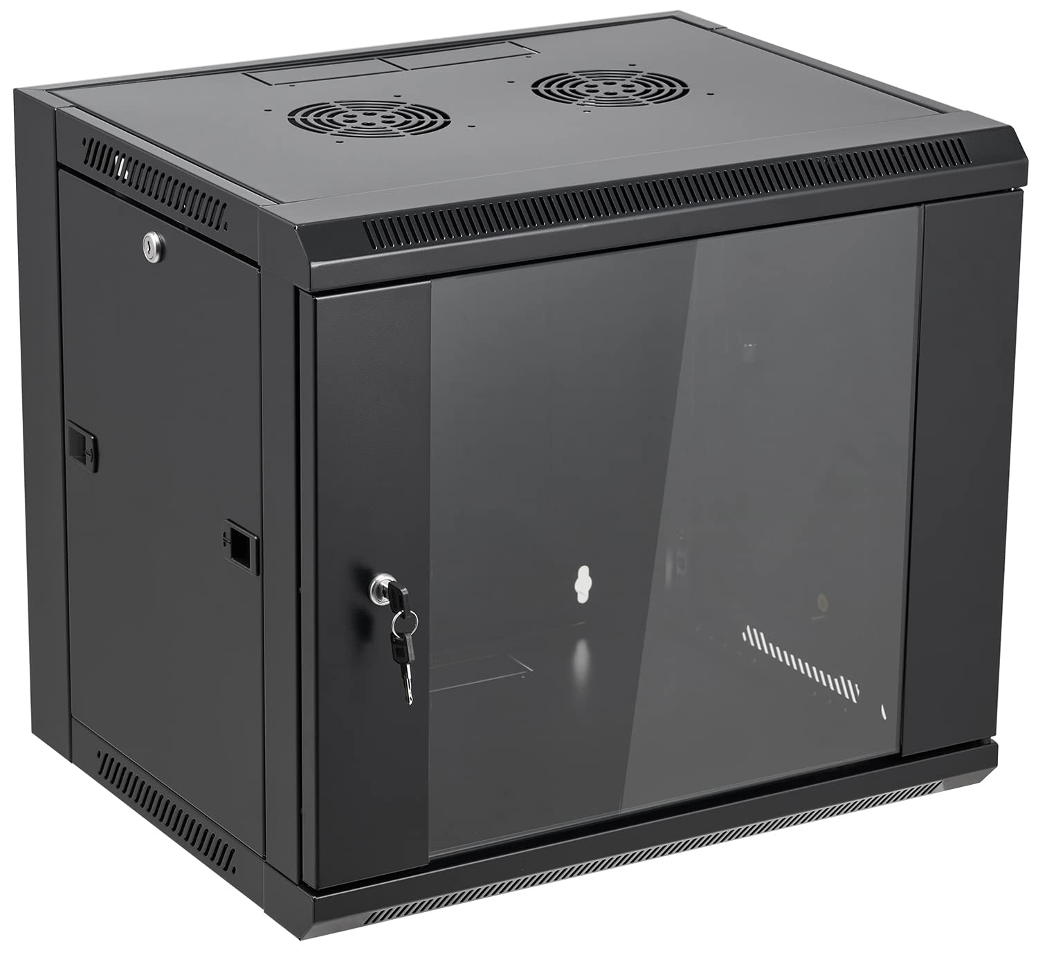9U Wall Mount Server Cabinet - Network Rack Enclosure with Locking Glass Door for Data Center, Office & Home Server Setup