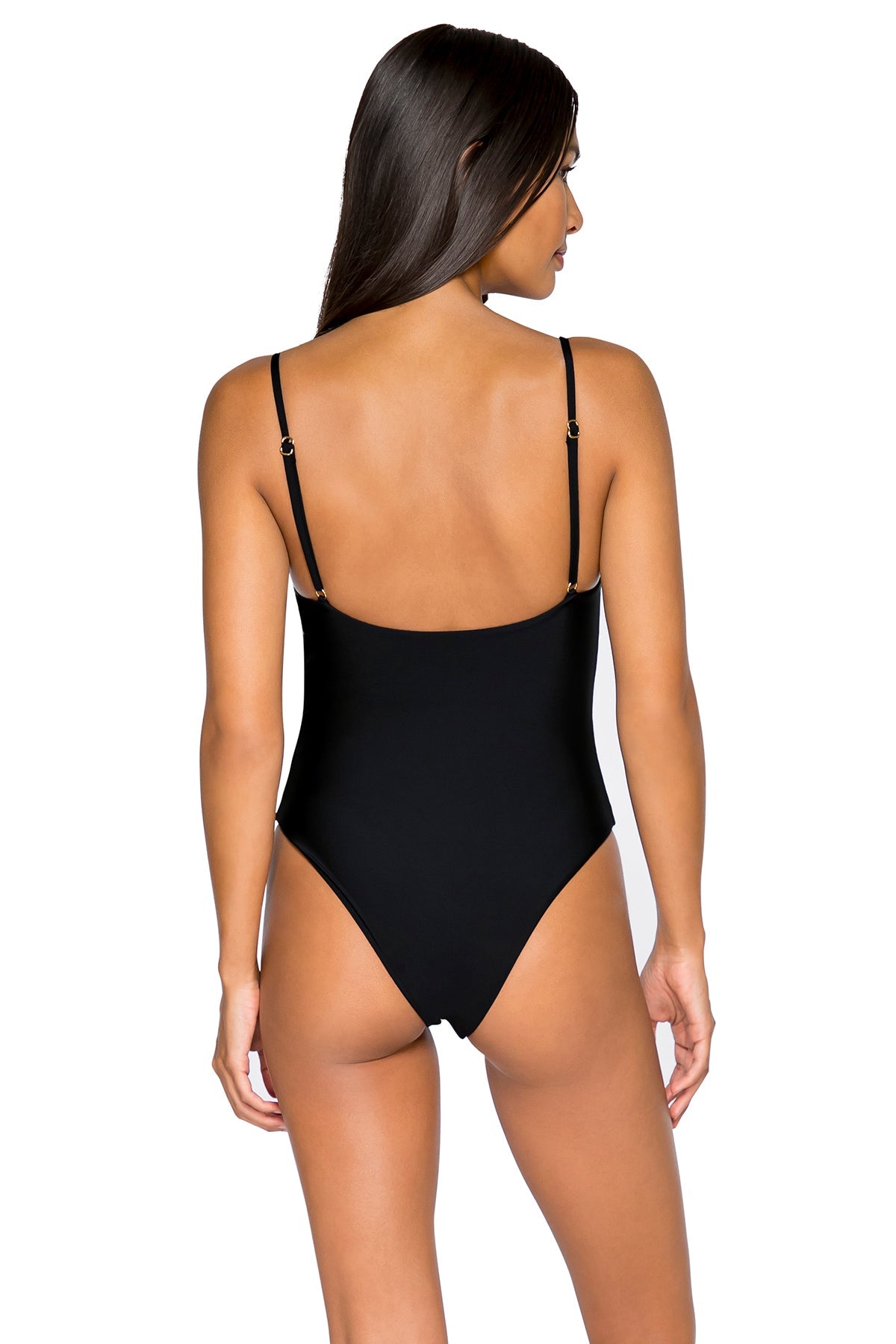 B Swim Black Out Jetty One Piece Swimsuit - Women's High Neck Full Coverage Bathing Suit for Surfing, Swimming & Beach Vacations
