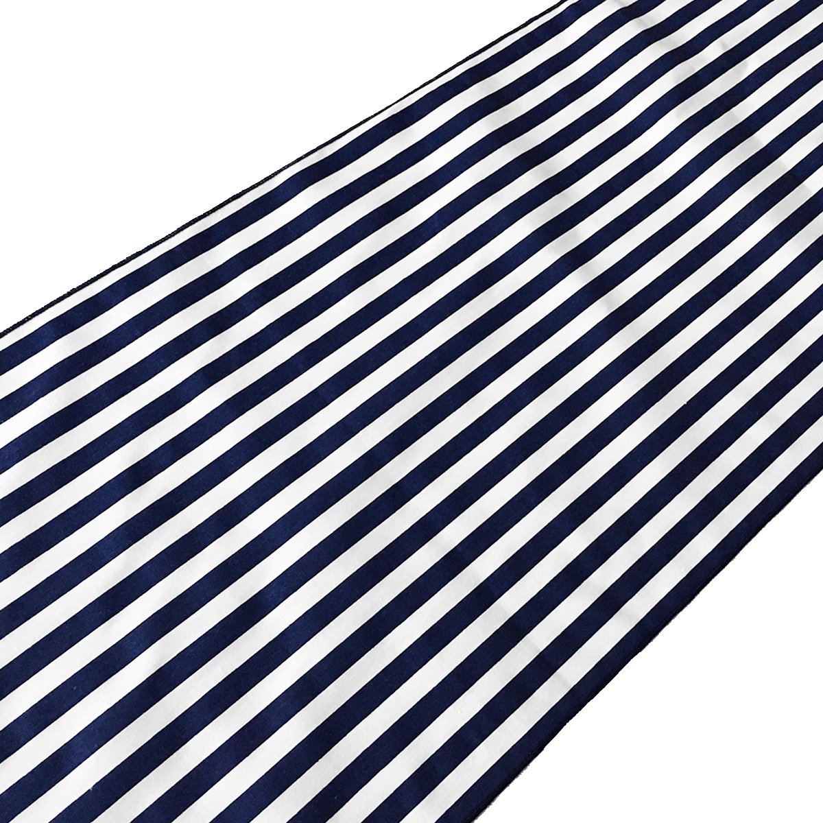Premium Poly Cotton 1/2 Inch Striped Navy & White Table Runner - 12