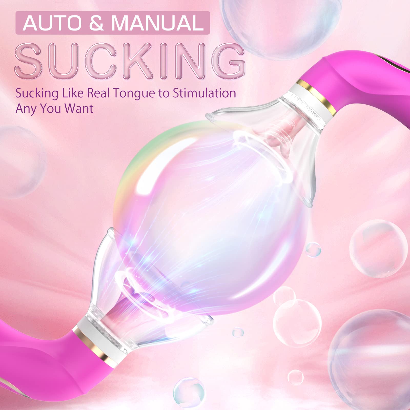 Premium Clitoral Sucking & Licking Vibrator - 8 Suction Modes, 10 Vibration & 5 Licking Modes - Rechargeable Waterproof G-Spot & Nipple Stimulator for Women - Perfect for Solo Play & Couples Intimacy