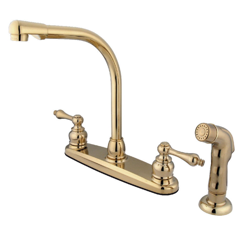 Kingston Brass KB716ALSP Victorian Centerset Kitchen Faucet - Single Handle Pull Down Sprayer, Oil Rubbed Bronze Finish for Modern & Traditional Kitchens
