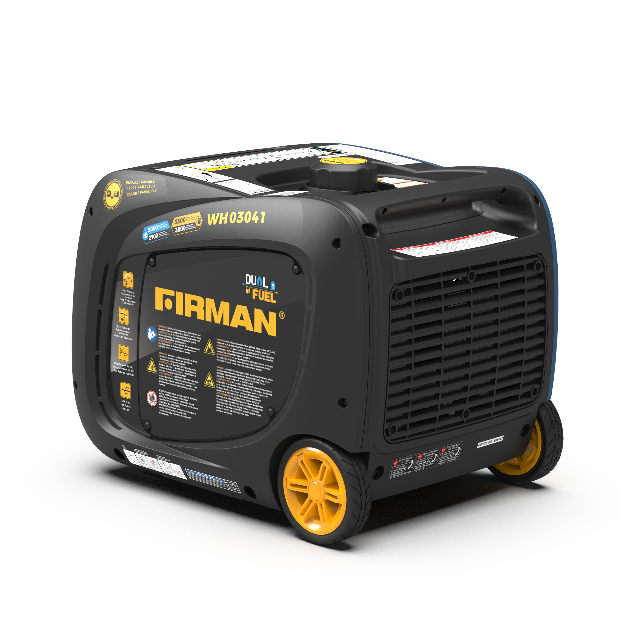 3300W Dual Fuel Inverter Generator - Portable & Quiet Power Solution for Camping, RV, Home Backup & Outdoor Activities