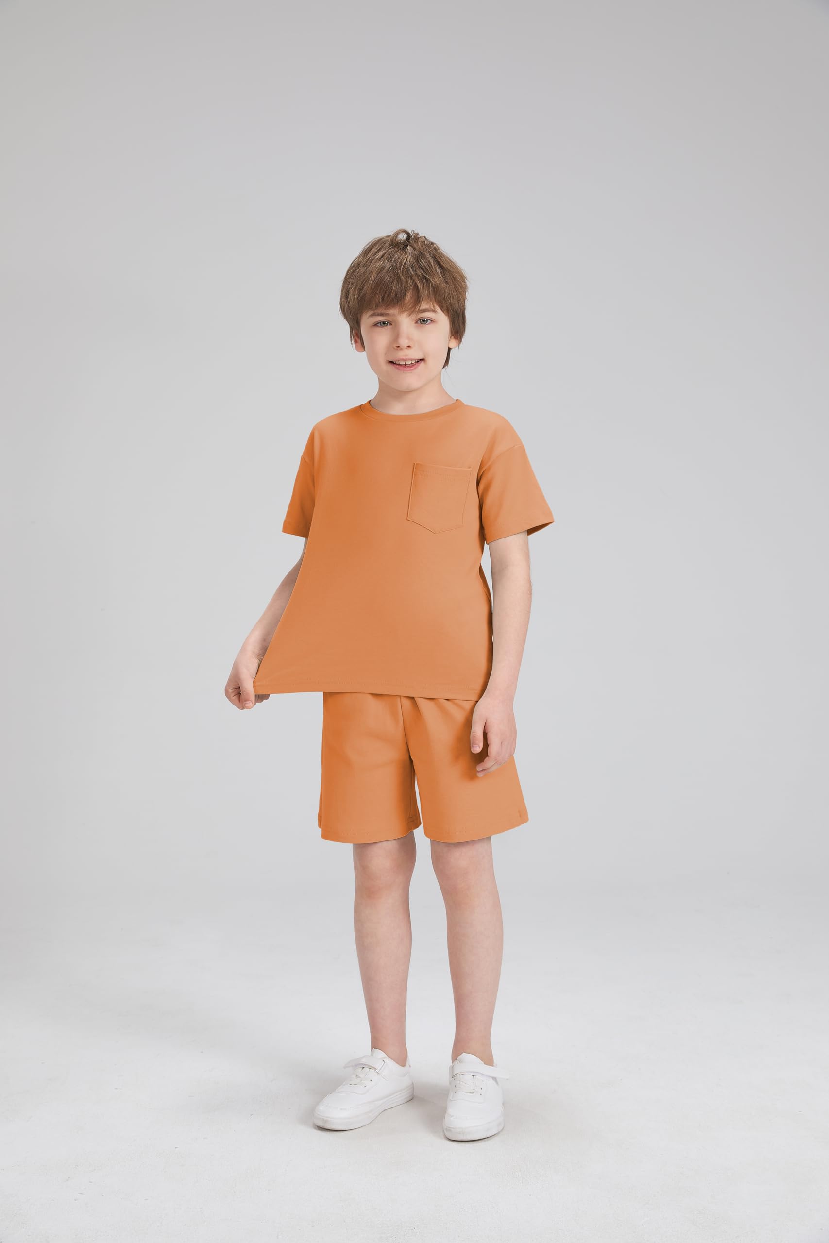 **Boys' Summer Outfits 2-Piece Short Sleeve T-Shirt & Shorts Set - 2025 Casual Tracksuit for Kids | Playground, Beach & Outdoor Activities**