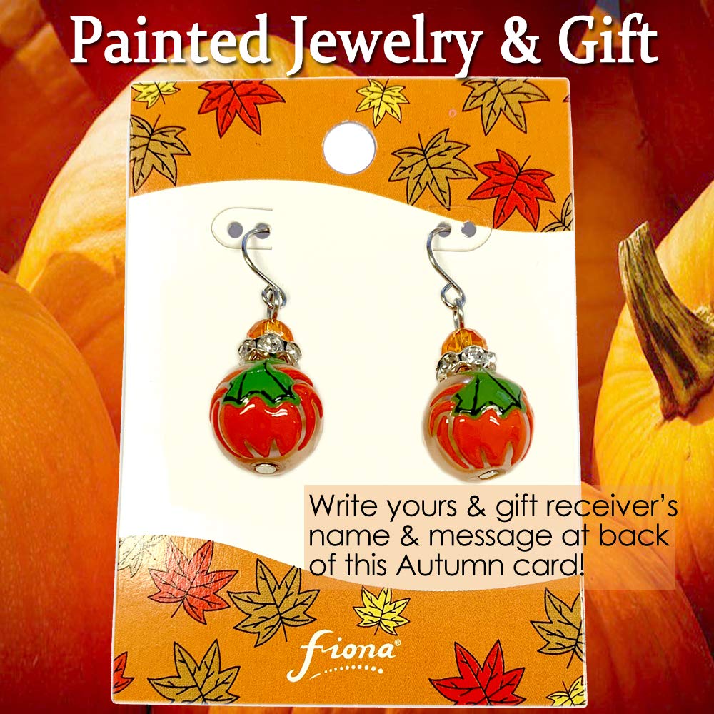 Handmade Fall Earrings with Painted Glass Beads - French Hook Dangle Earrings in Multicolor | Perfect for Autumn Outfits, Thanksgiving, and Holiday Parties