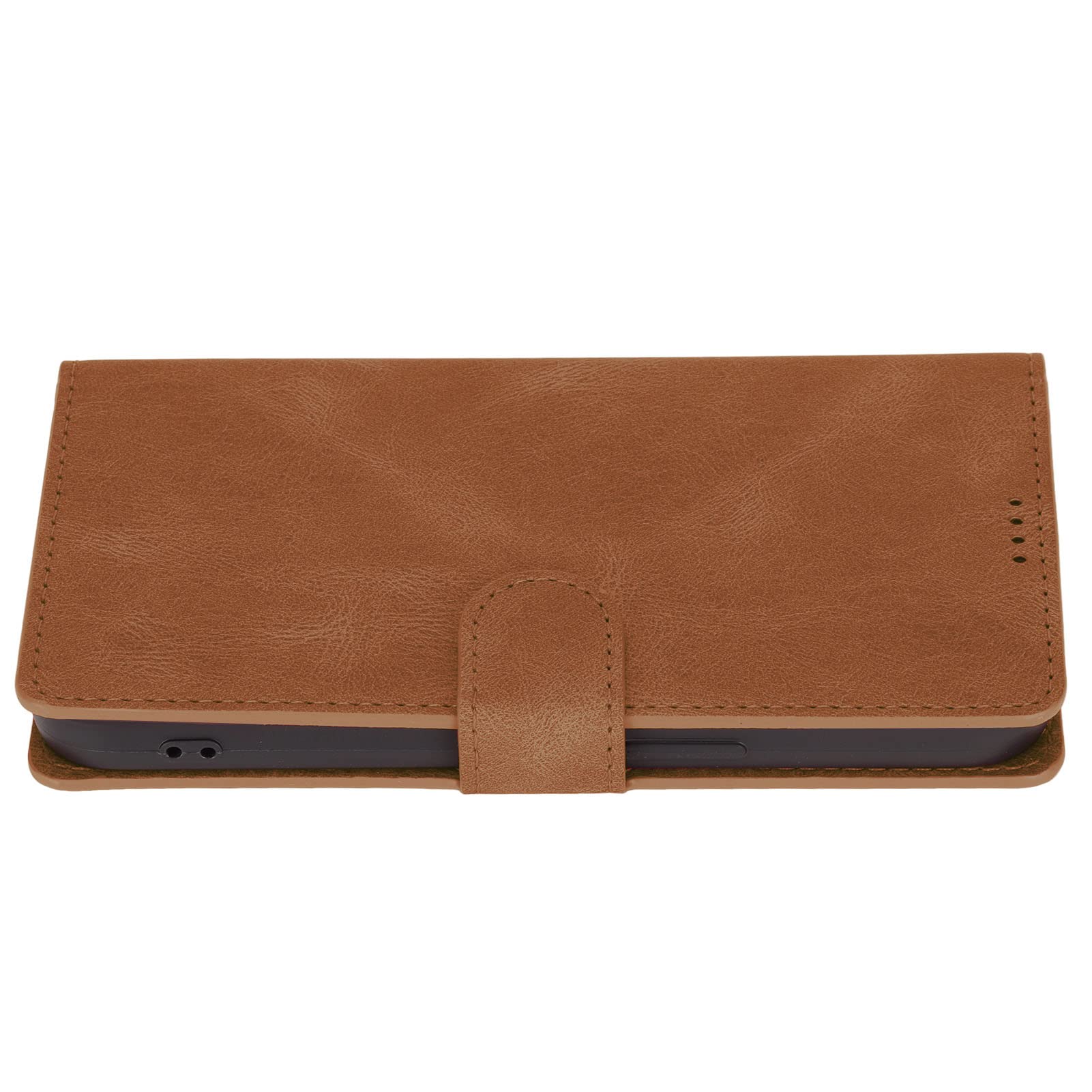 Premium Leather Flip Cover Wallet Case with Magnetic Buckle - Slim, Lightweight & Durable Phone Case with Lanyard for iPhone 13 (Brown) | Perfect for Everyday Use, Travel & Business Meetings