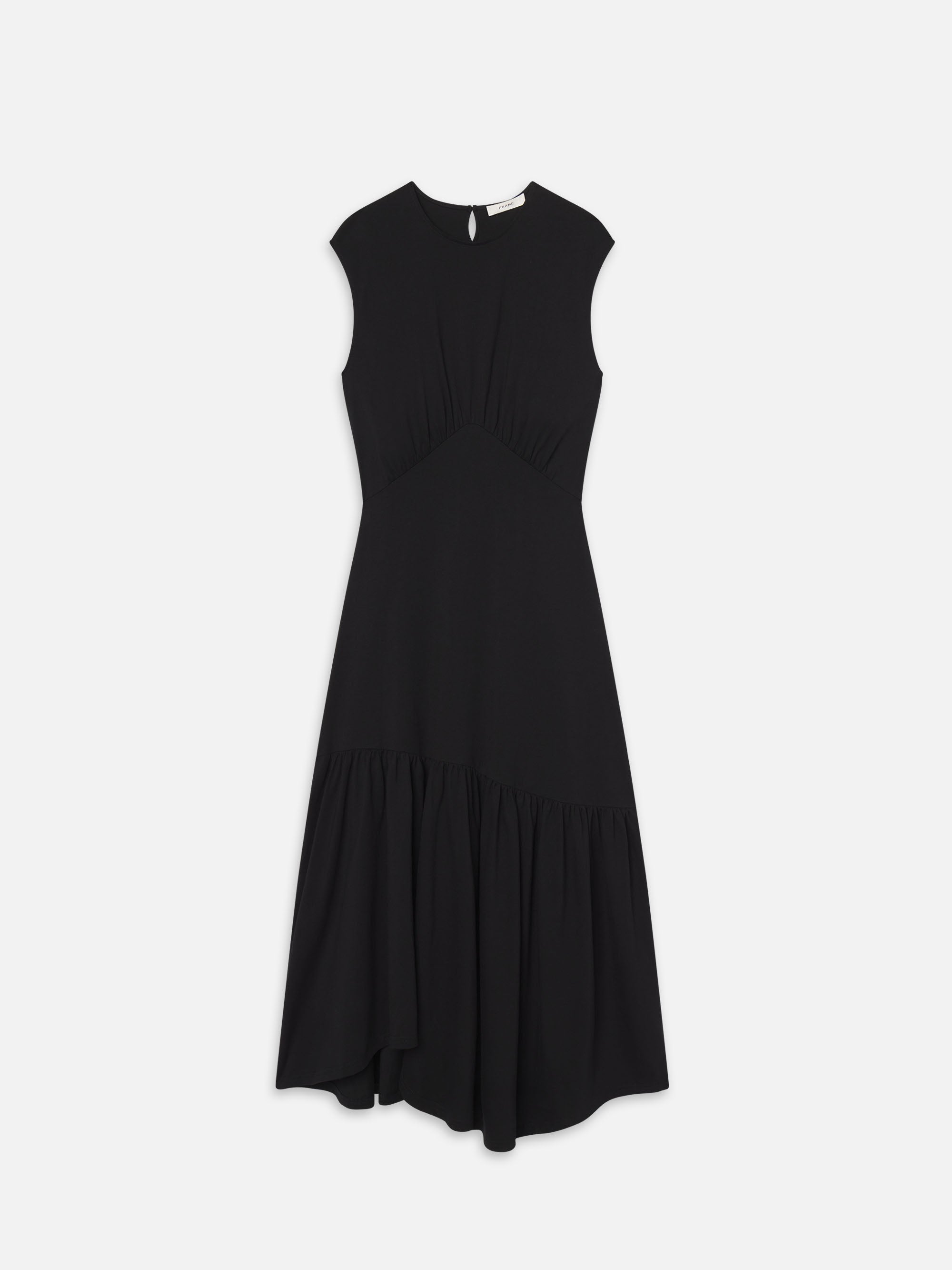 Elegant Black Gathered Dress for Women - Perfect for Parties, Weddings & Special Occasions