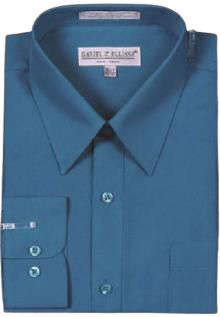 Daniel Ellissa DS3001 Basic Dress Shirt with Convertible Cuff in Teal Blue - Perfect for Business Meetings, Office Wear & Formal Occasions