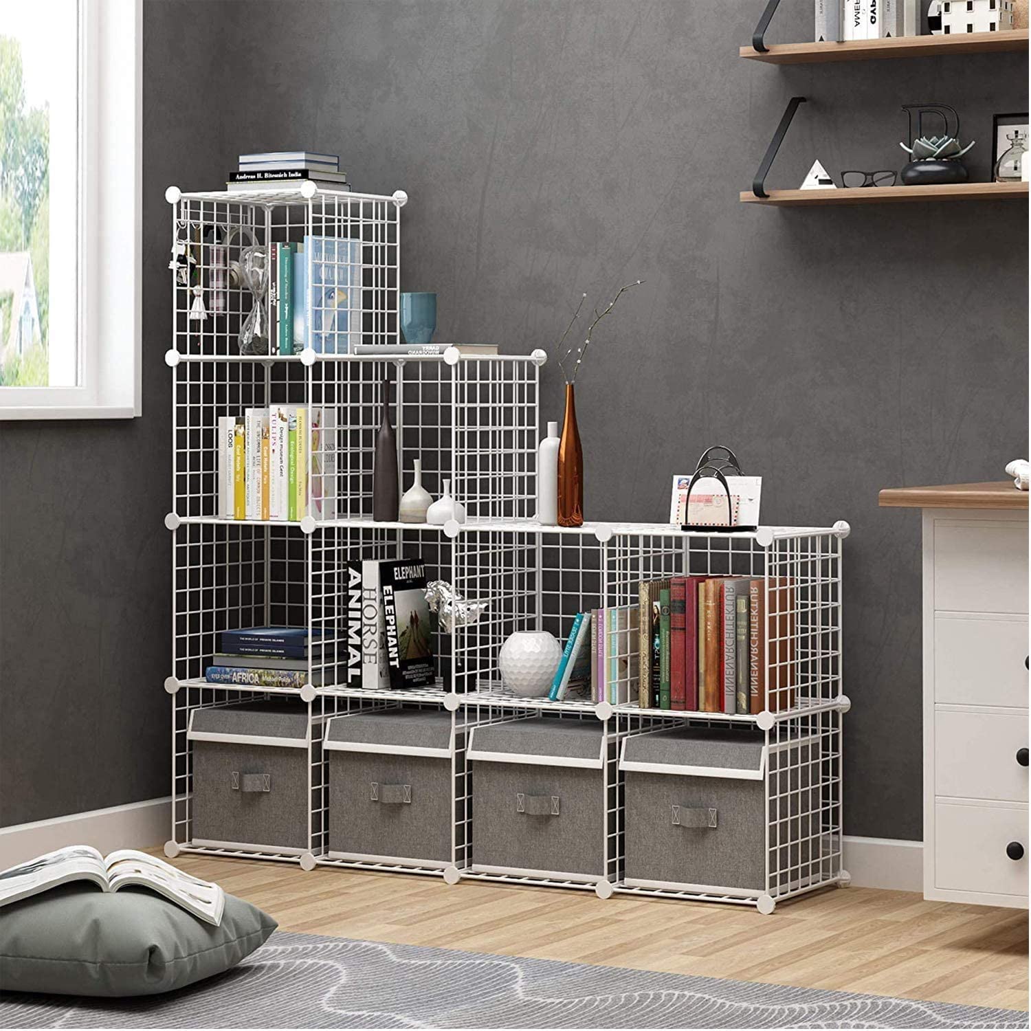 C&AHOME 12-Cube Wire Storage Organizer - 36.6