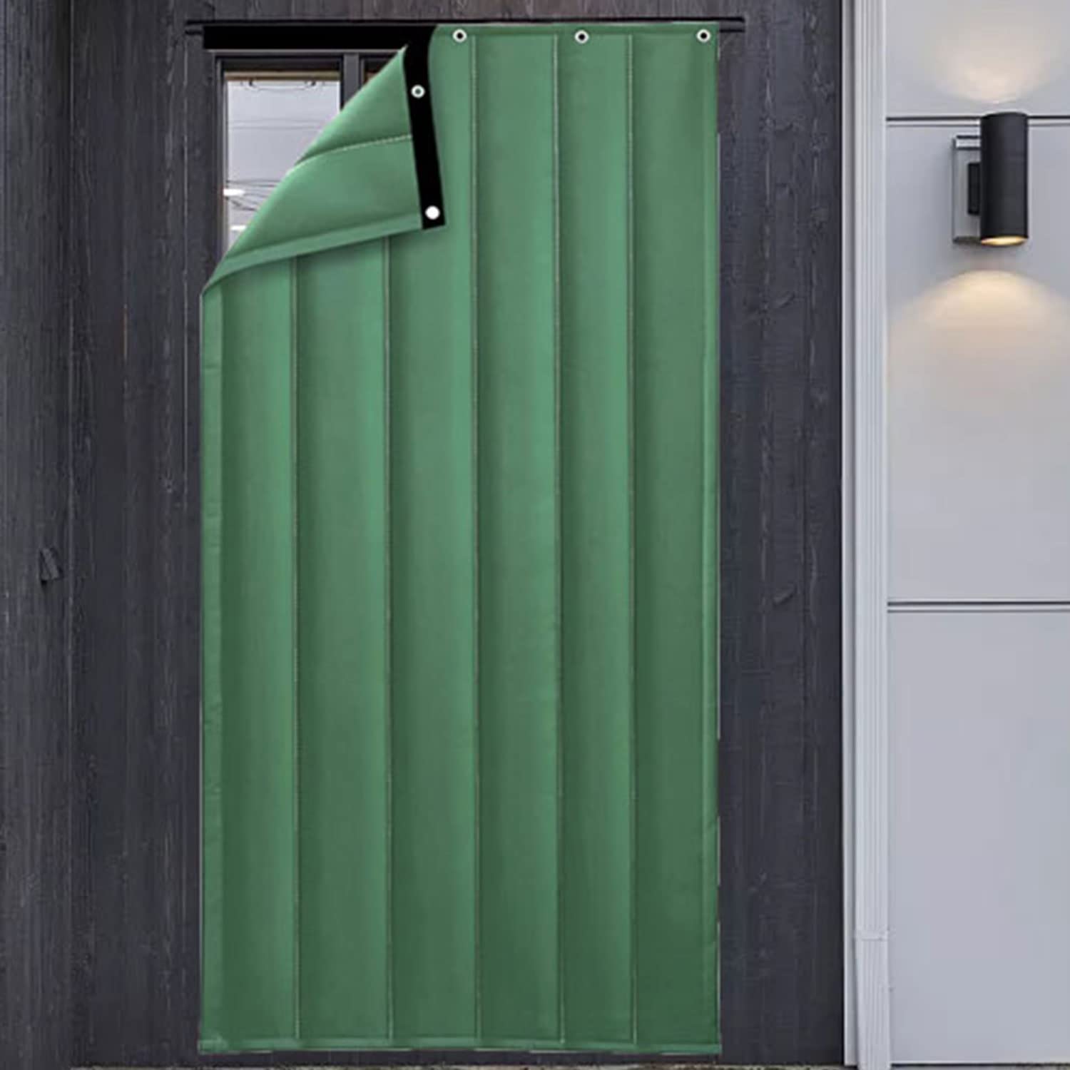Rlosqvee Thermal Insulated Door Curtains - Soundproof & Cold-Proof Doorway Curtain for Energy Efficiency (Green, 39 x 83 Inches) - Perfect for Winter Home Insulation & Noise Reduction