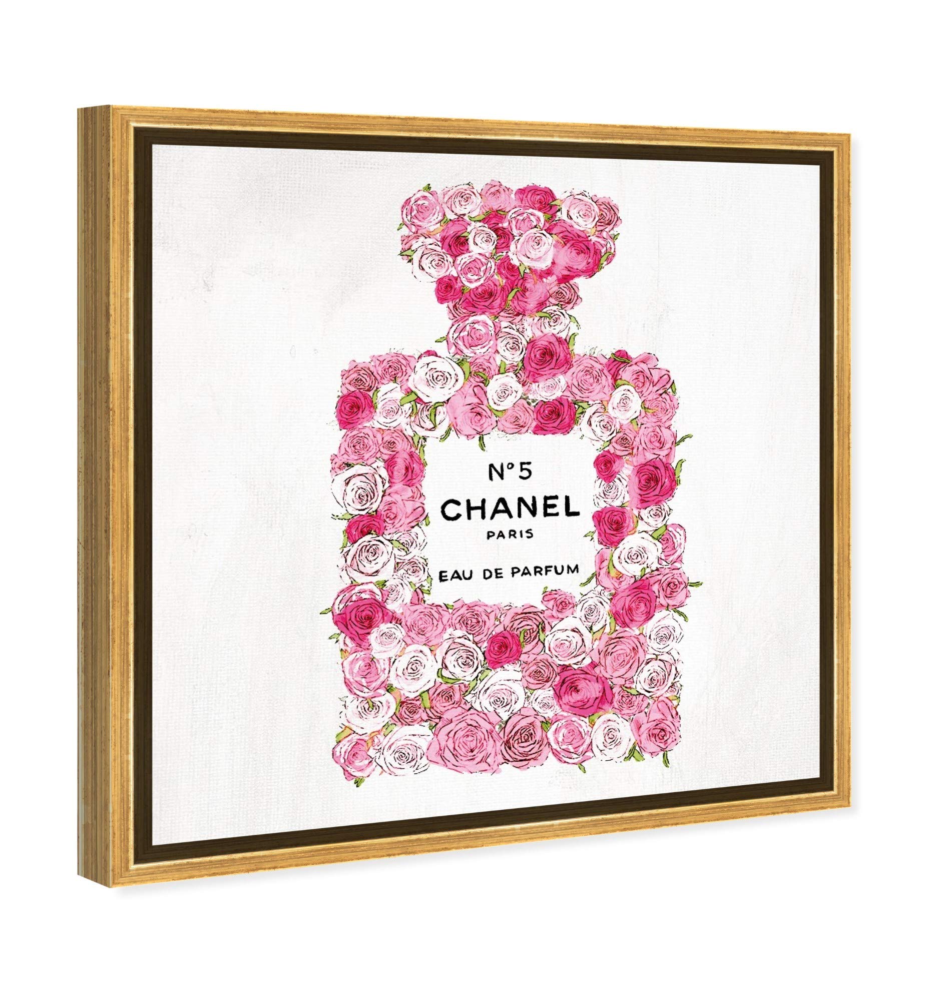Oliver Gal Artist Co. 'Number 5 Rose II' Pink Floral Framed Wall Art Canvas Print - 12