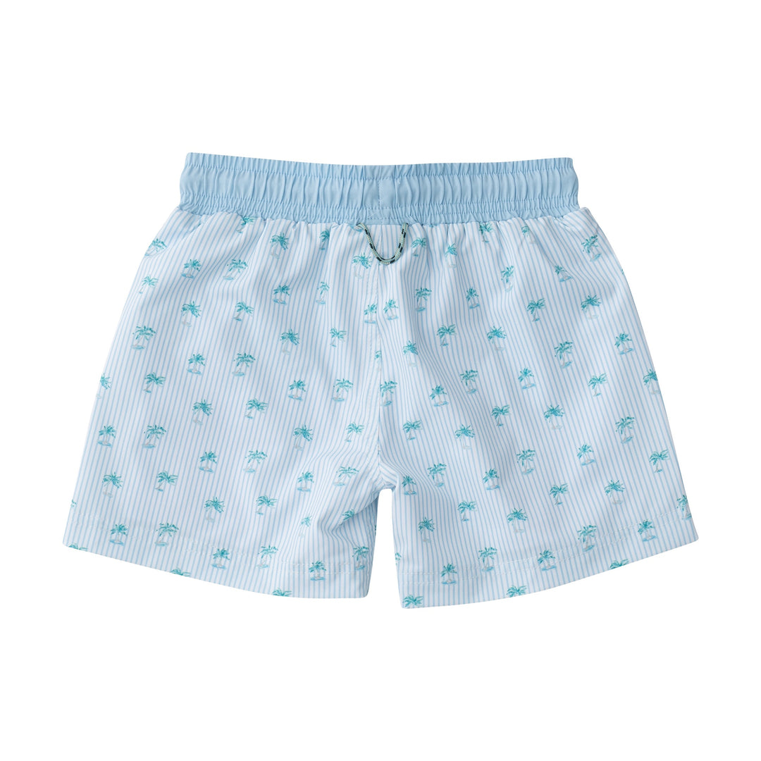 Boogie Board Swim Trunks for Men - Palm Tree Stripe Print Quick Dry Beach Shorts | Perfect for Swimming, Surfing, and Summer Vacations