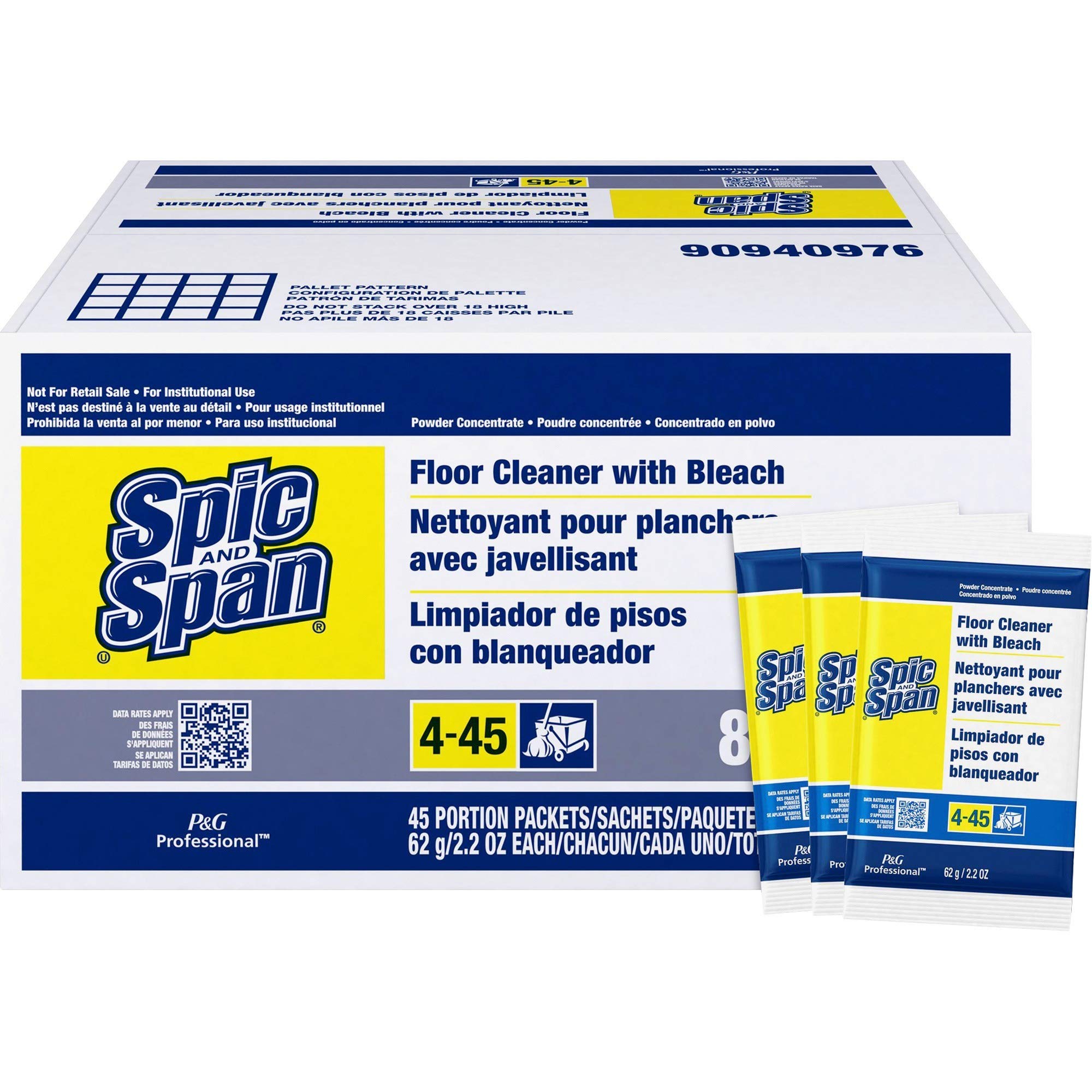 Bleach Floor Cleaner Packets - Powerful Disinfecting & Stain Removal for Hardwood, Tile & Laminate Floors | Ideal for Home, Kitchen & Bathroom Cleaning