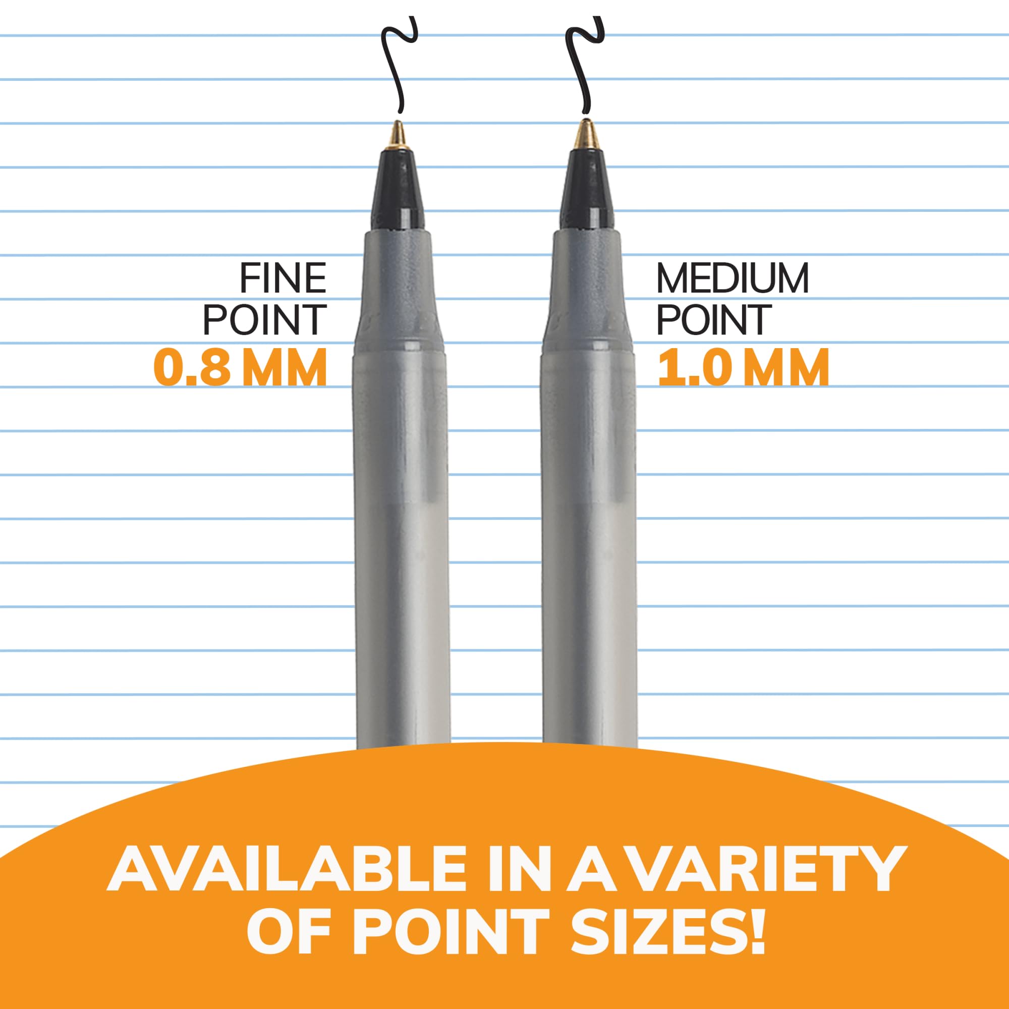 BIC Round Stic Xtra Life Black Ballpoint Pens - 240 Pack Bulk Ballpoint Pens, Medium Point 1.0mm, Comfortable Flexible Barrel for Smooth Writing - Best Selling Office & School Supplies for Everyday Use, Note Taking & Document Signing
